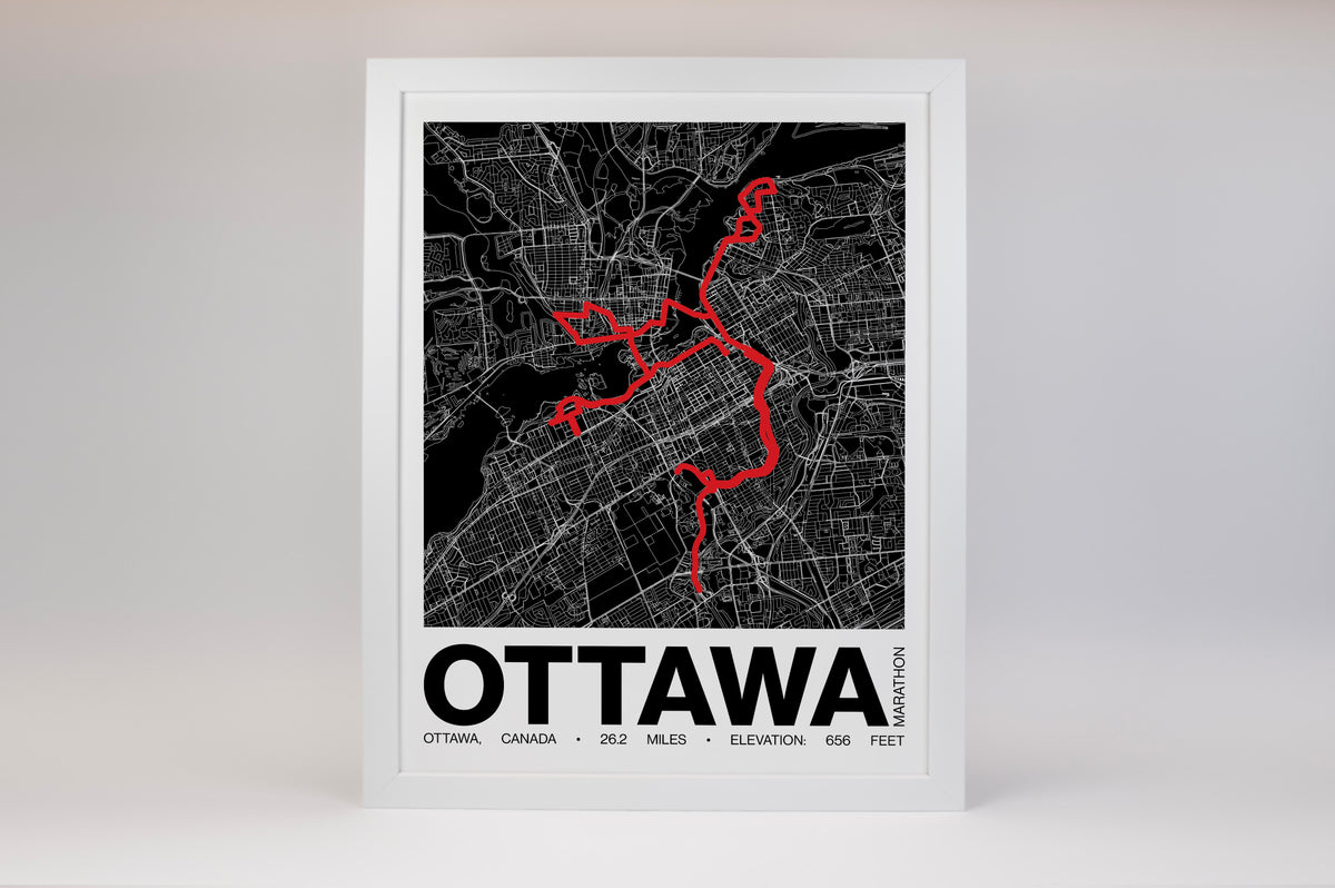 Ottawa International Marathon Poster - Grid Style