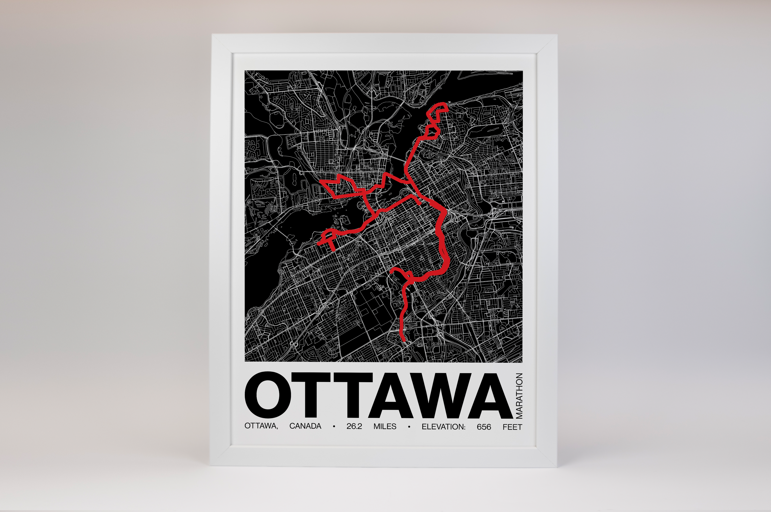 Ottawa International Marathon Poster - Grid Style