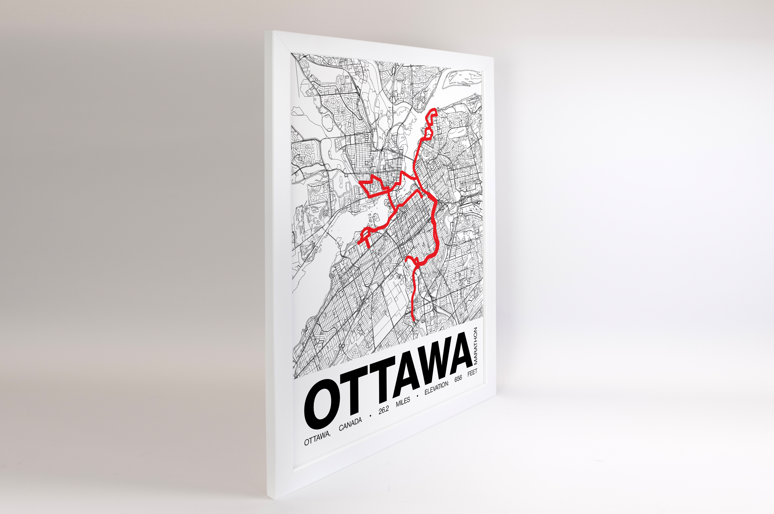 Ottawa International Marathon Poster - Grid Style