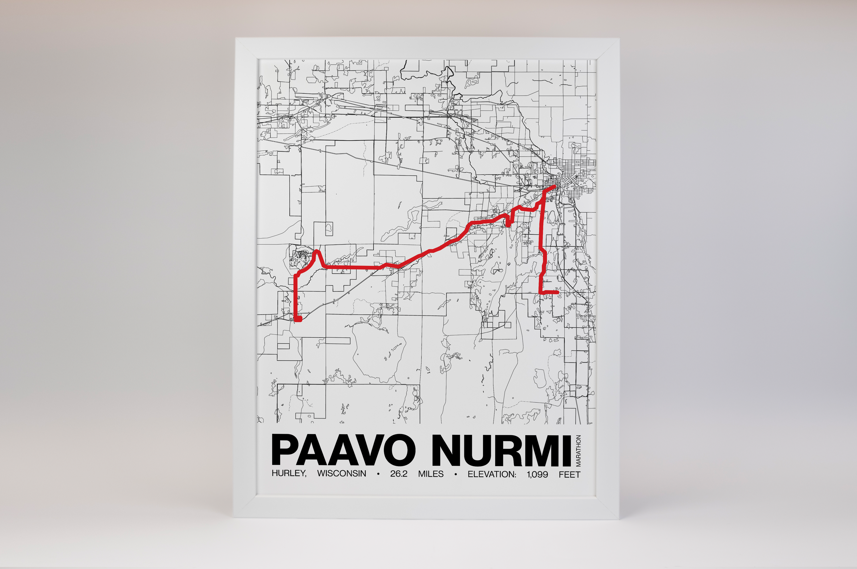 Paavo Nurmi Marathon Poster - Grid Style