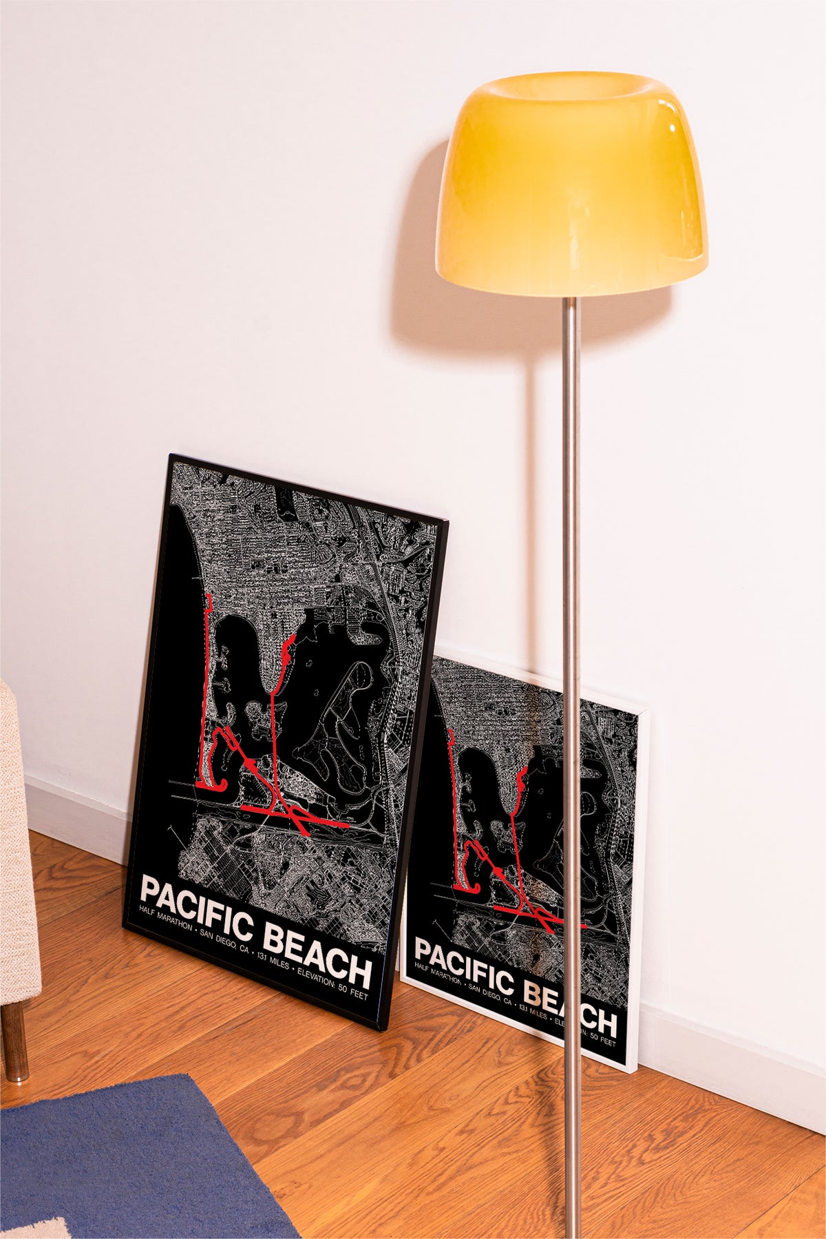 Pacific Beach Half Marathon Poster - Grid Style