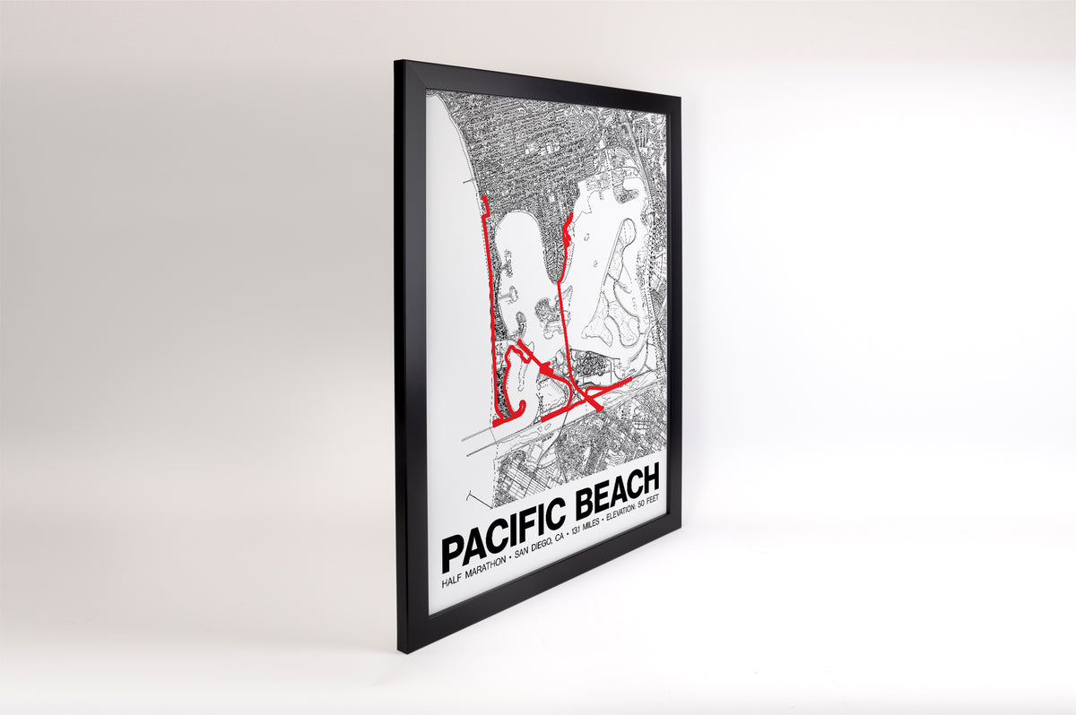 Pacific Beach Half Marathon Poster - Grid Style