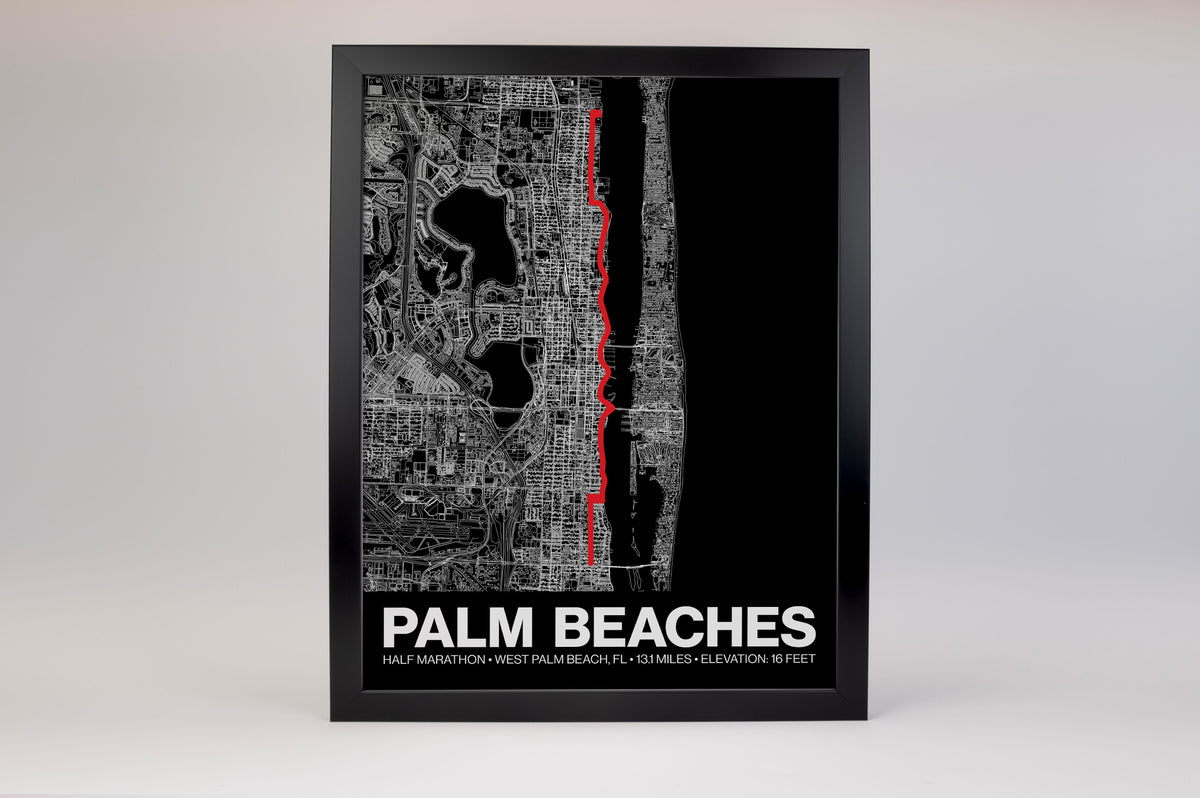 Palm Beaches Half Marathon Poster - Grid Style