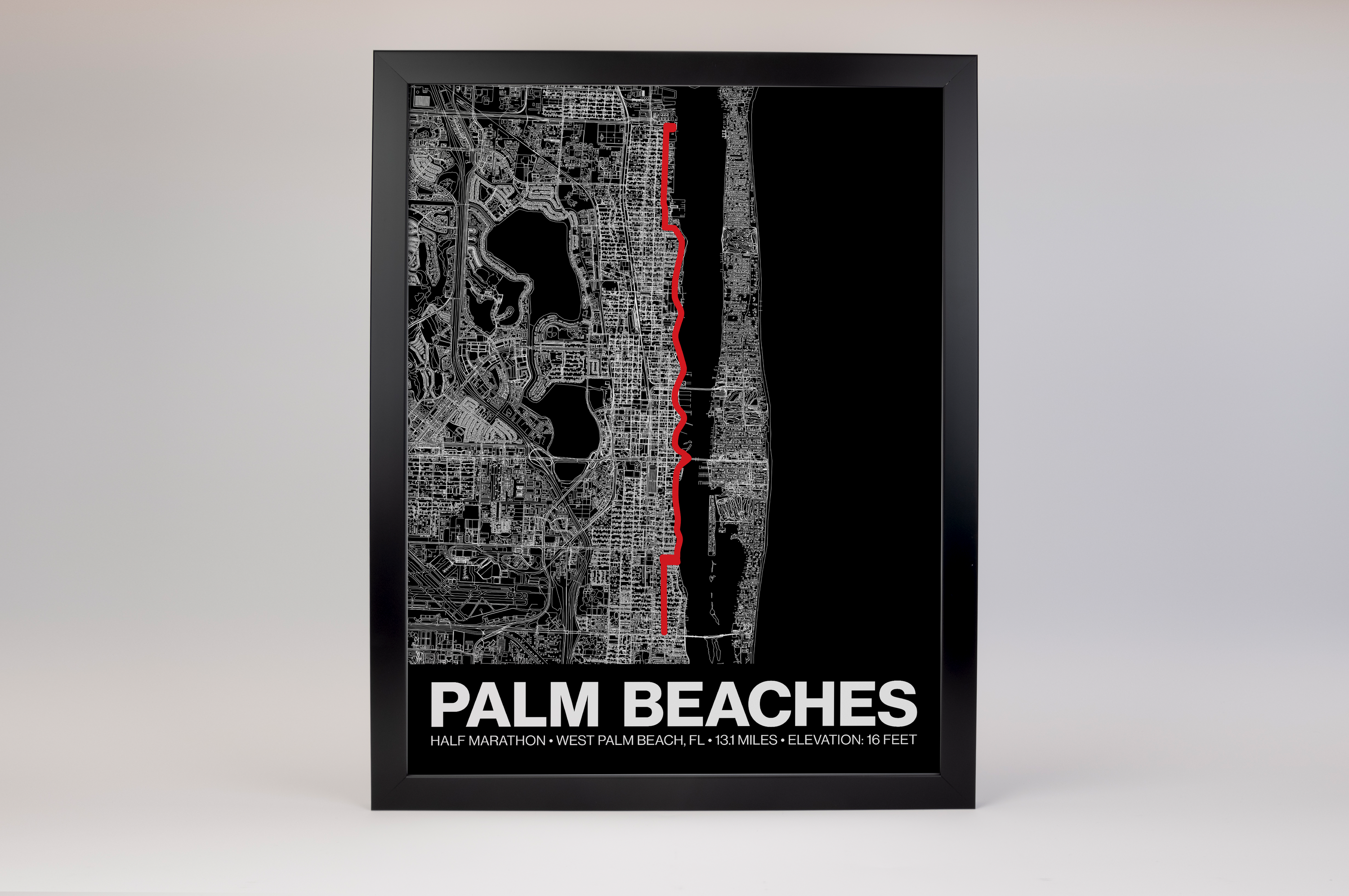Palm Beaches Half Marathon Poster - Grid Style