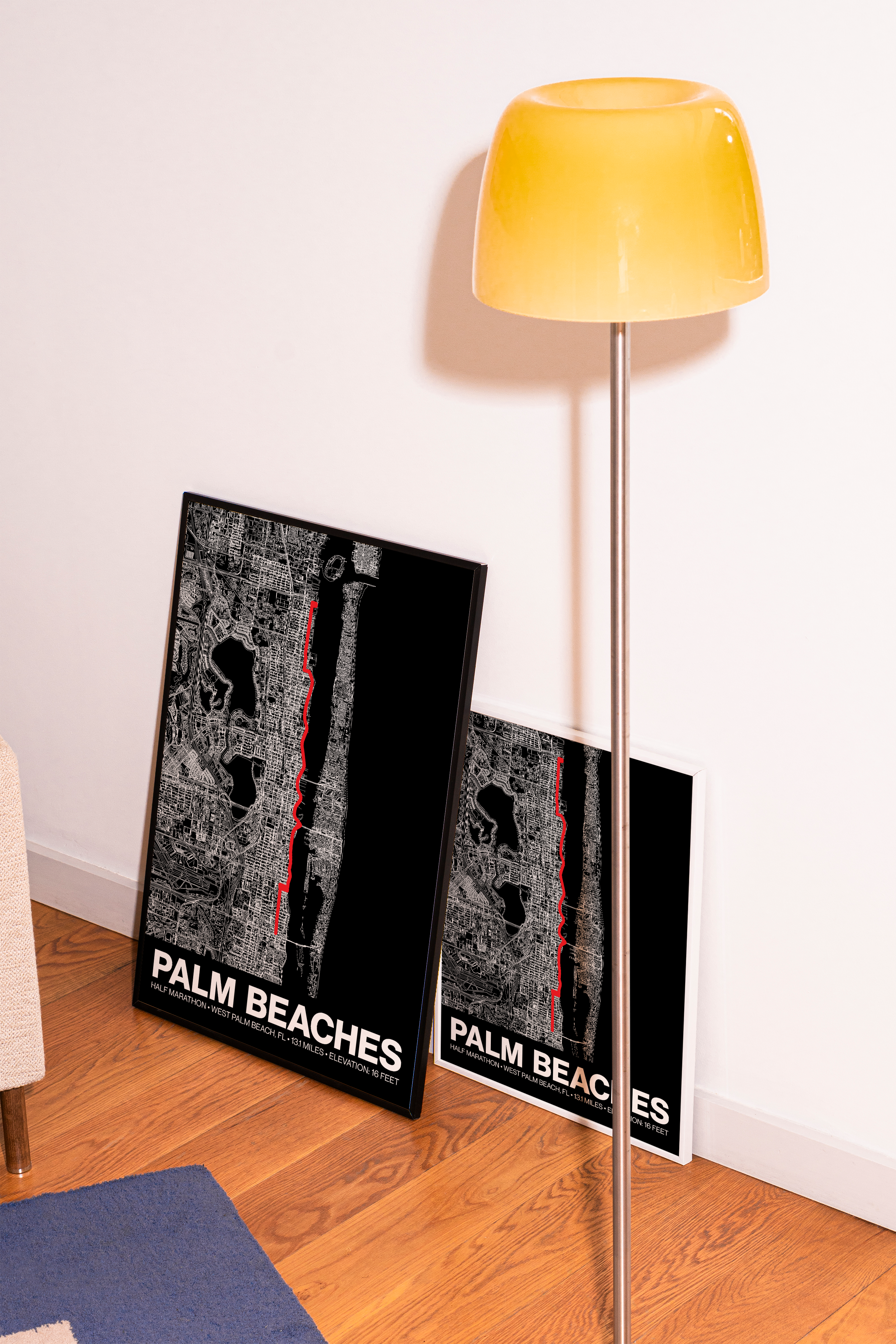 Palm Beaches Half Marathon Poster - Grid Style