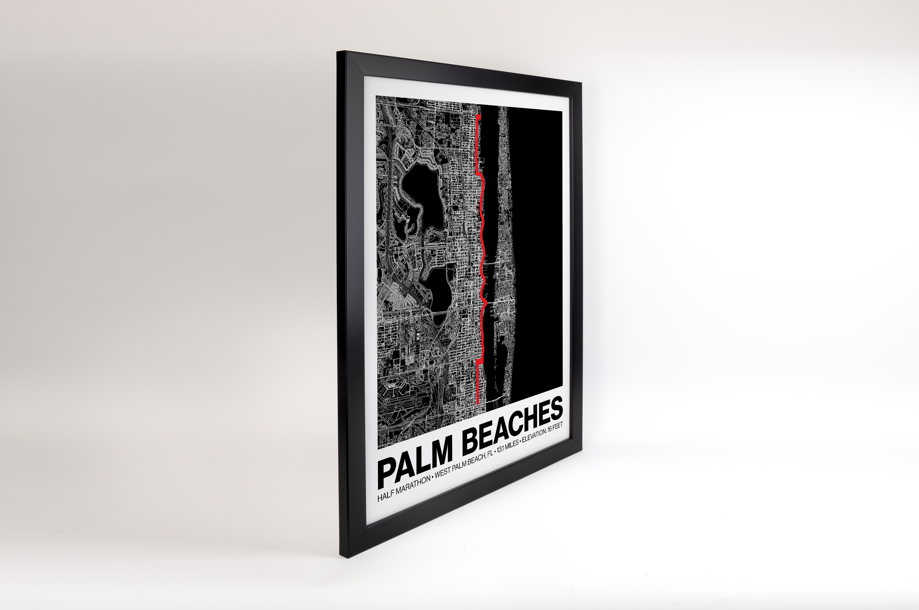 Palm Beaches Half Marathon Poster - Grid Style