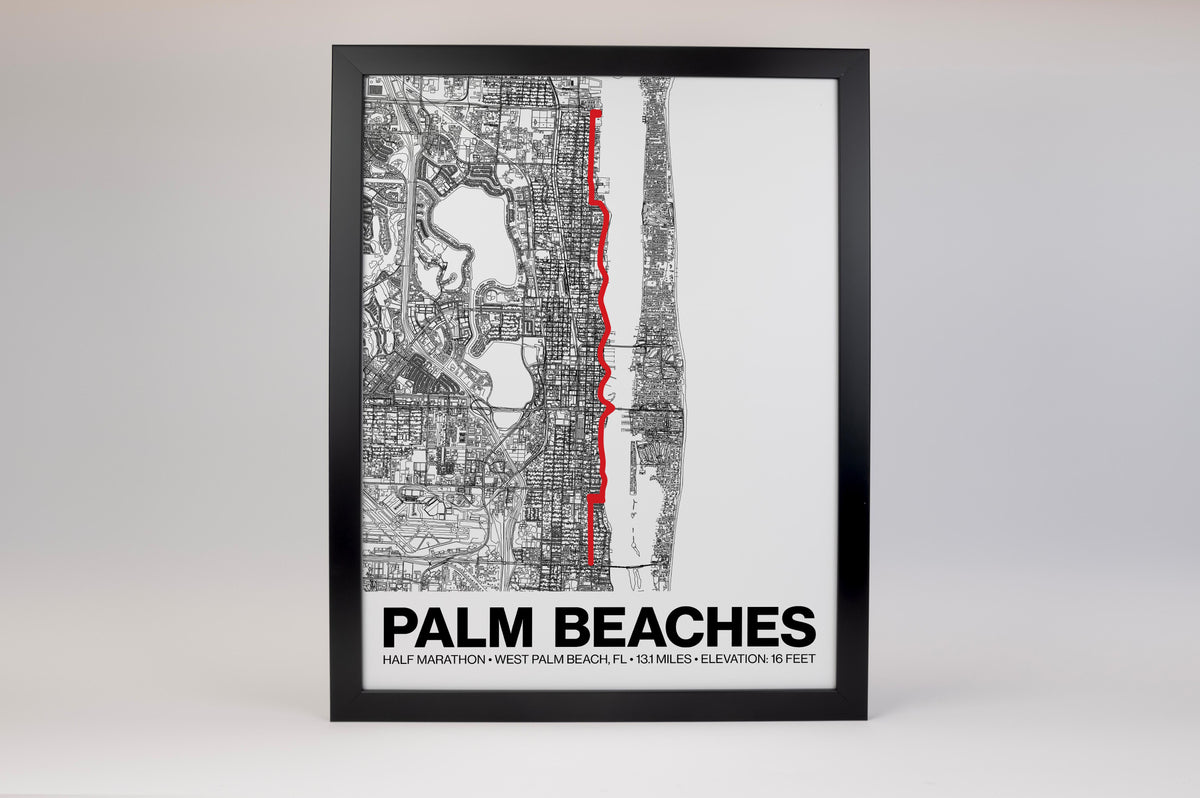 Palm Beaches Half Marathon Poster - Grid Style