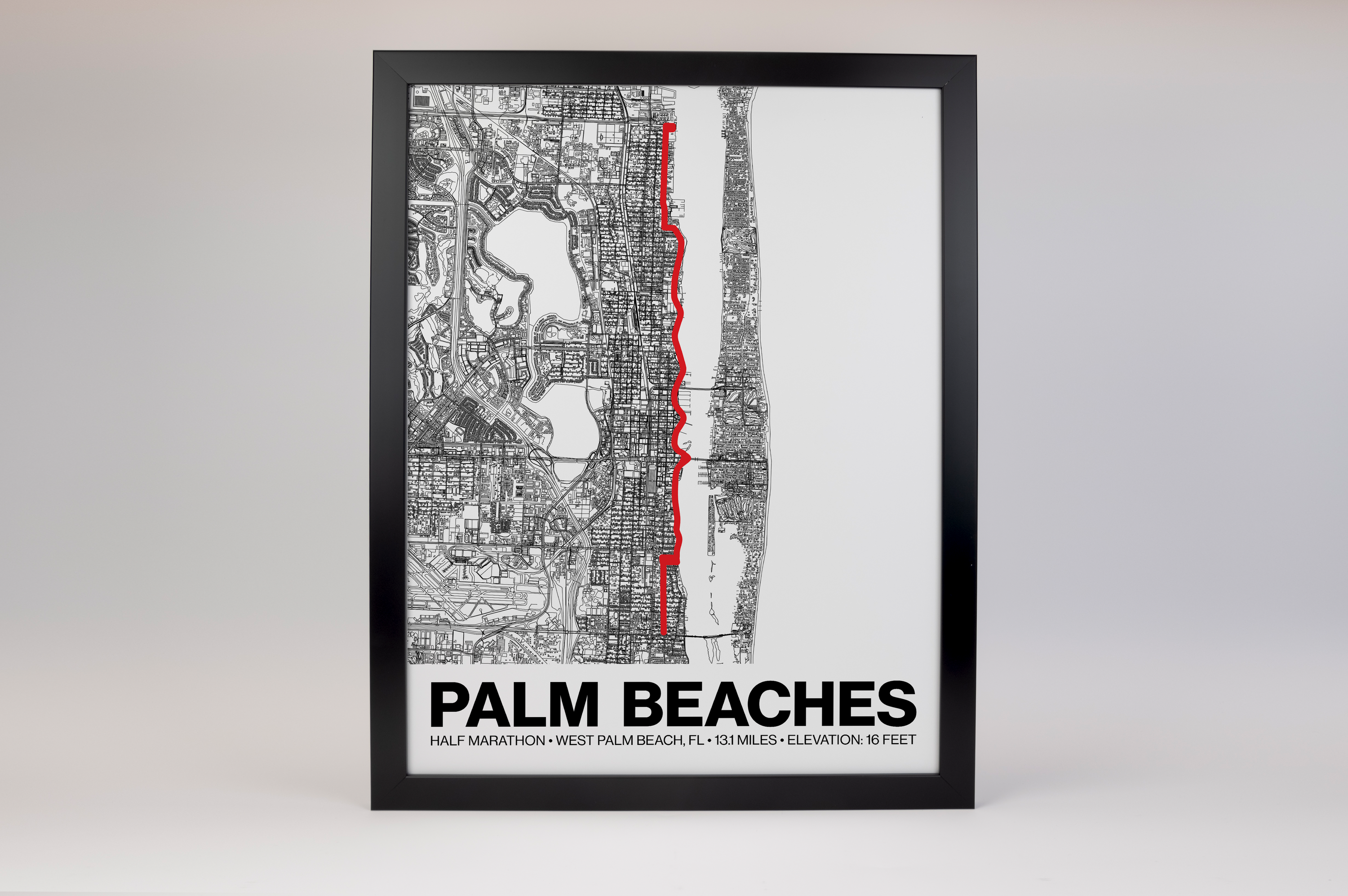 Palm Beaches Half Marathon Poster - Grid Style