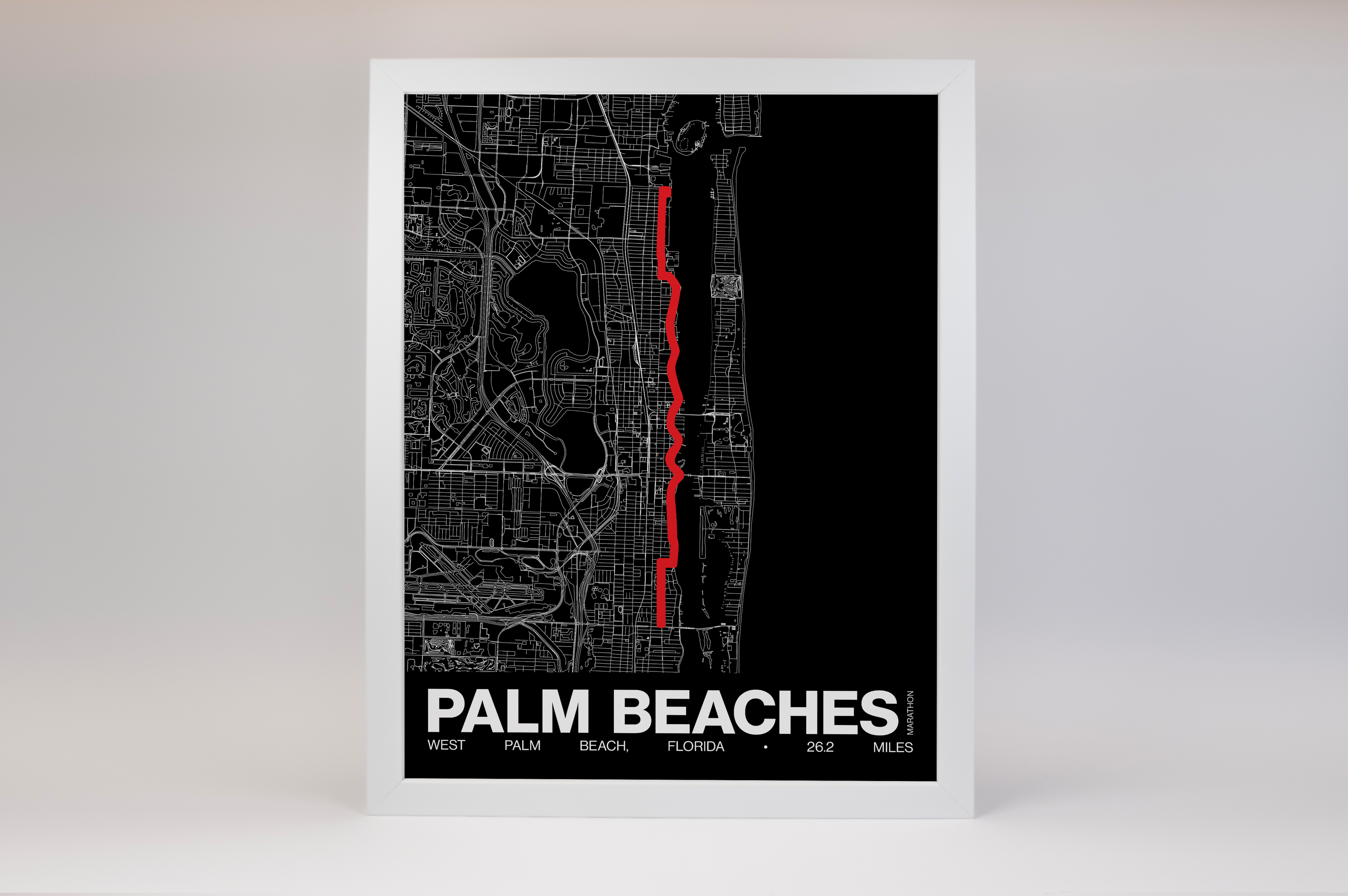 Palm Beaches Marathon Poster - Grid Style