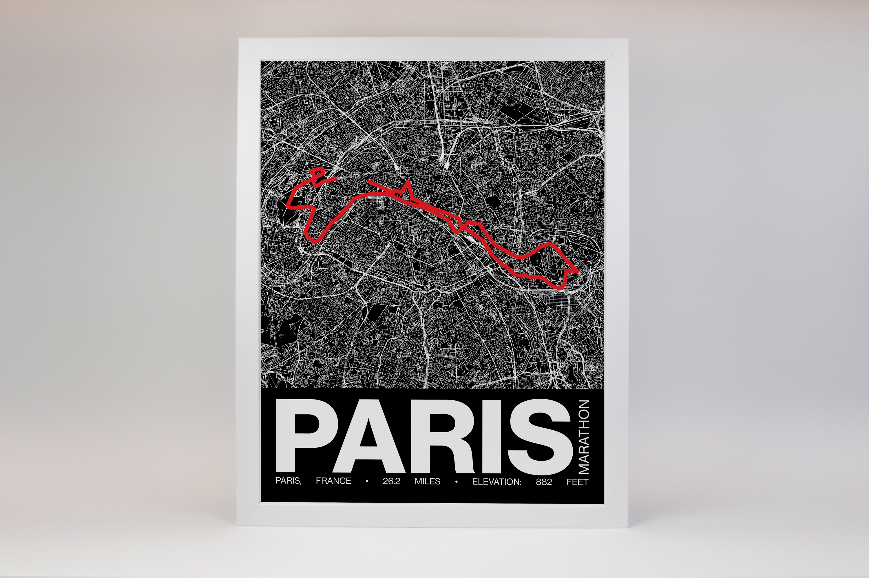 Paris Marathon Poster - Grid Style