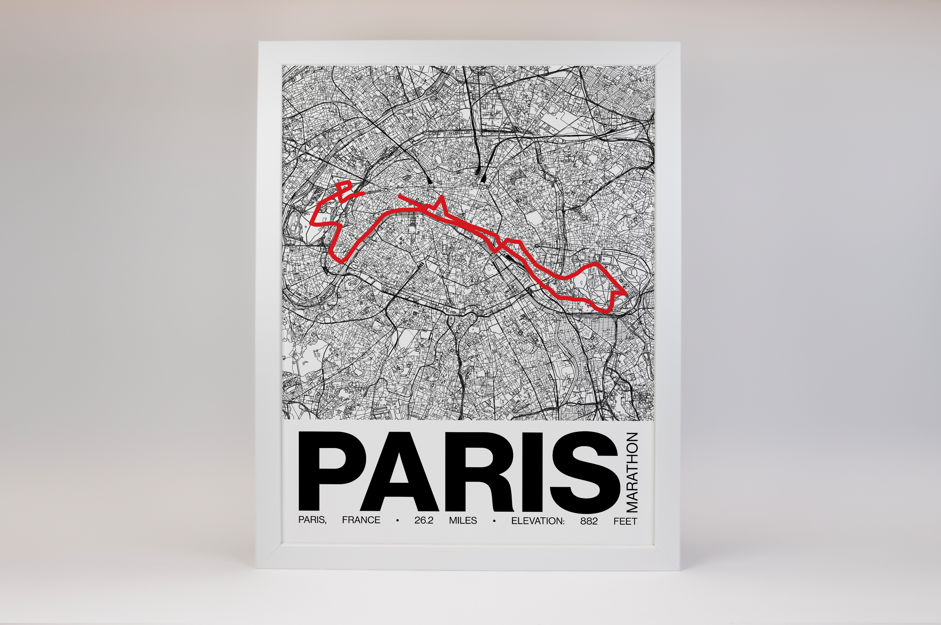 Paris Marathon Poster - Grid Style