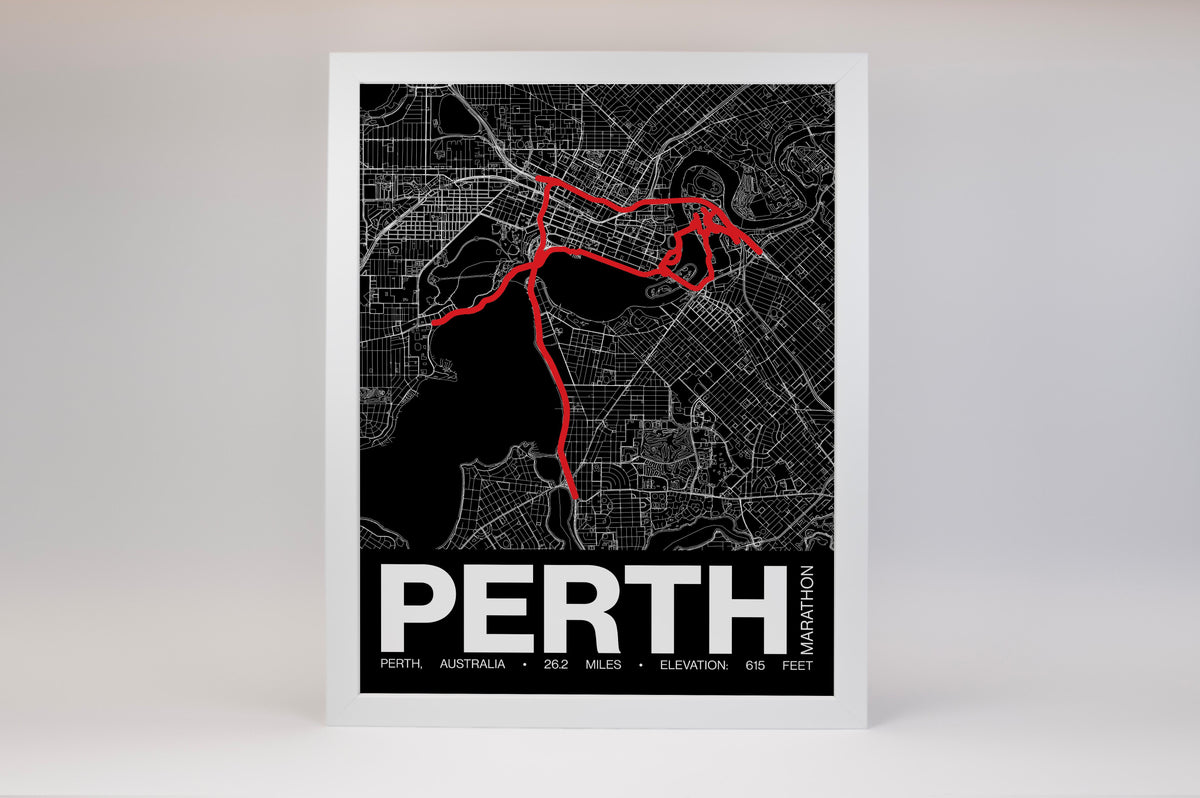 Perth Marathon Poster - Grid Style
