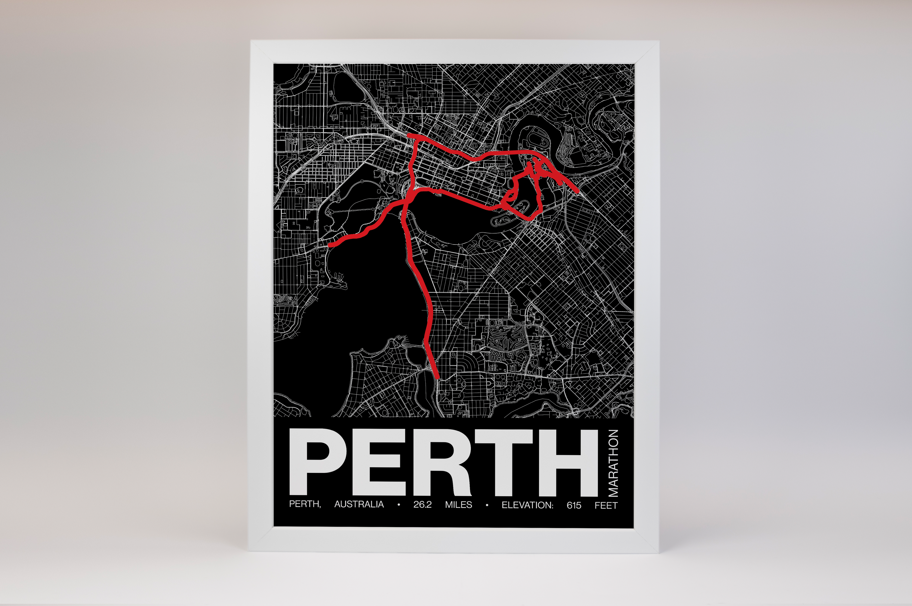 Perth Marathon Poster - Grid Style