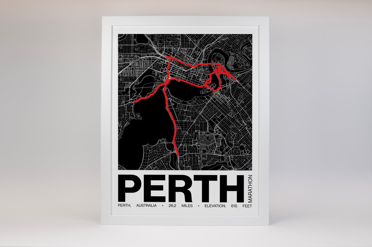 Perth Marathon Poster - Grid Style