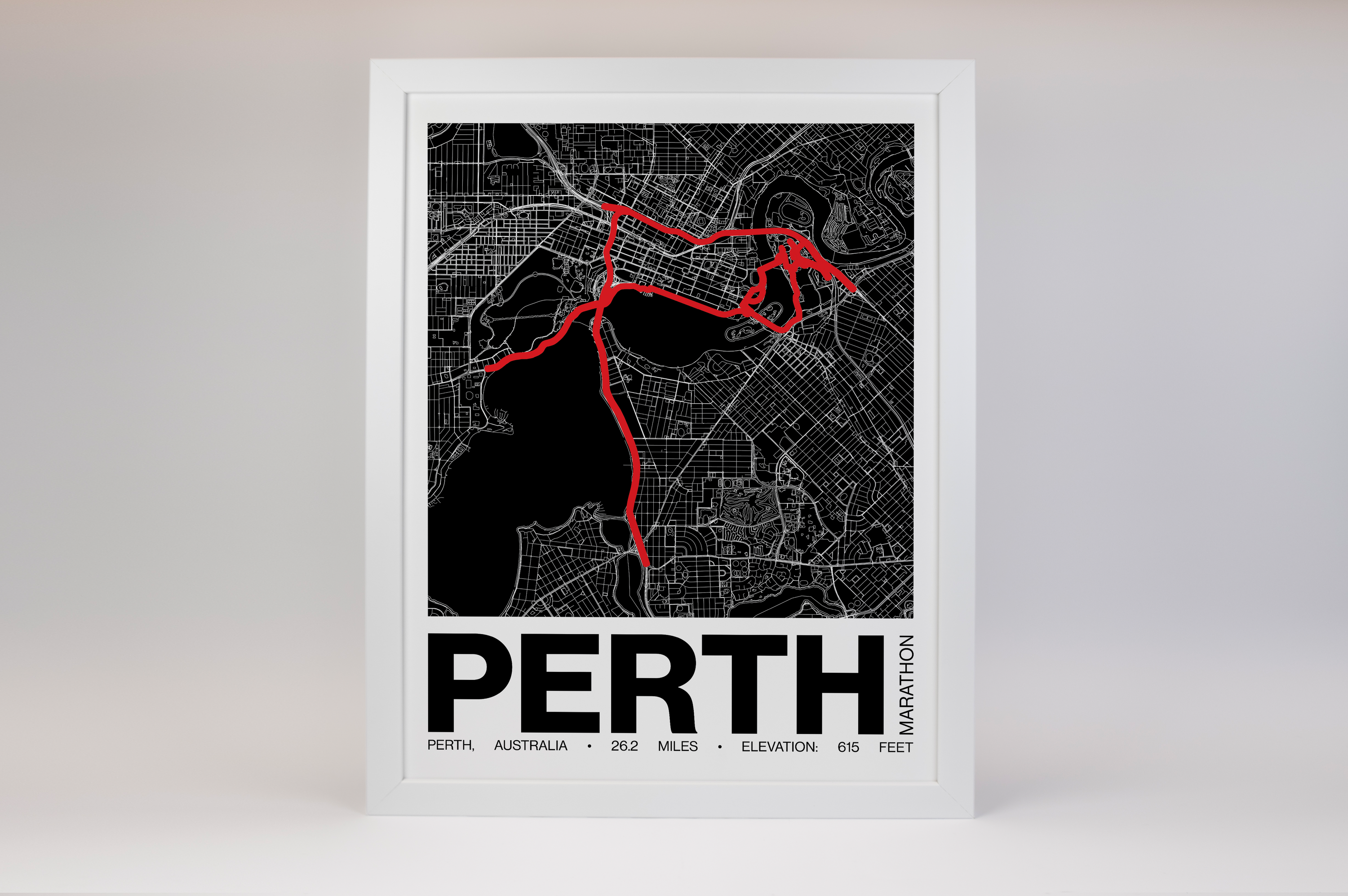 Perth Marathon Poster - Grid Style