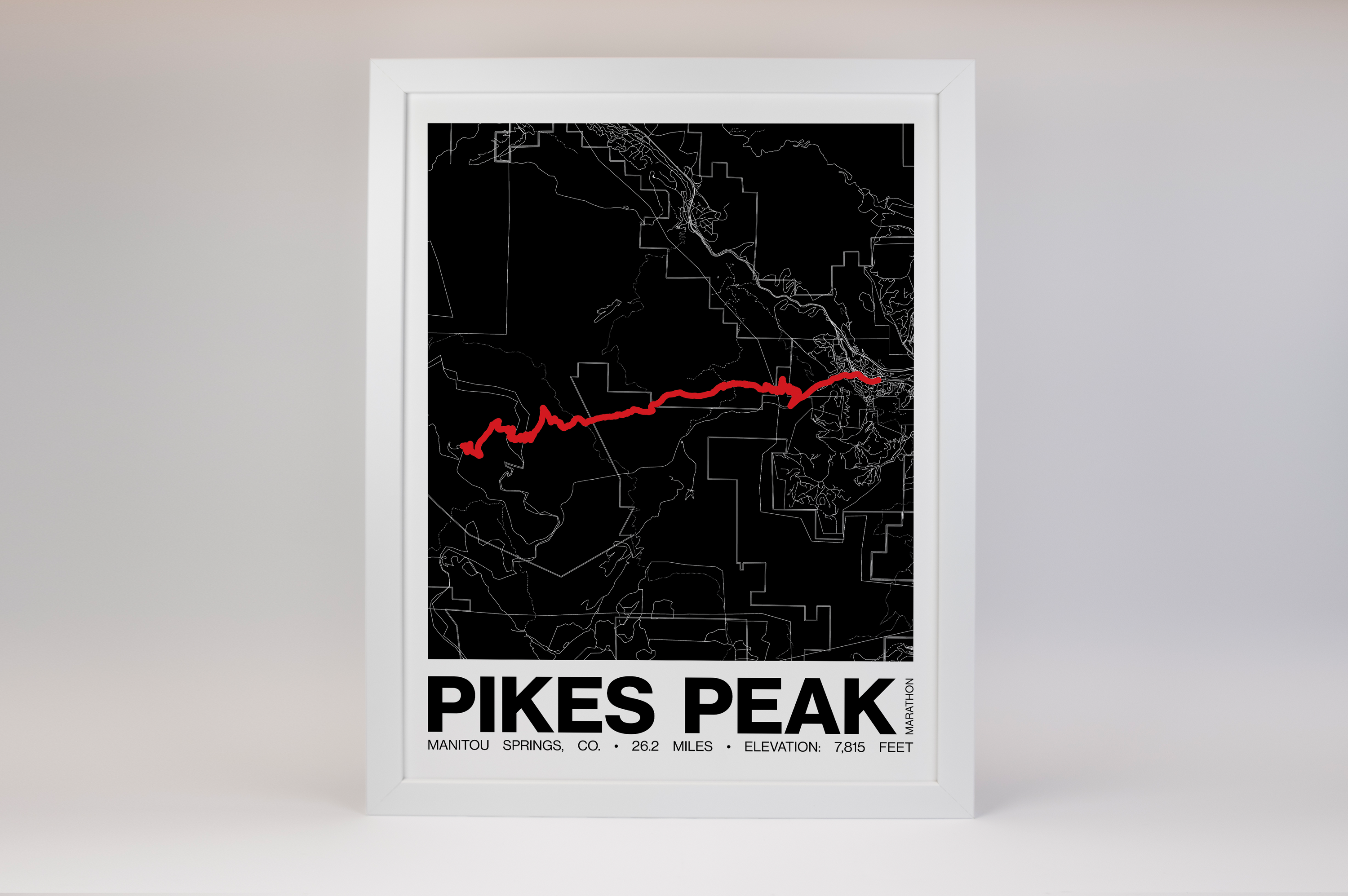 Pikes Peak Marathon Poster - Grid Style
