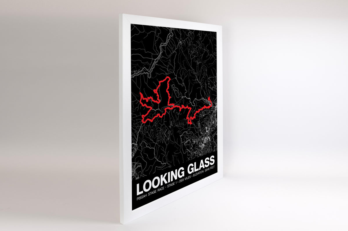 Pisgah Stage Race Looking Glass Route Poster - Grid Style
