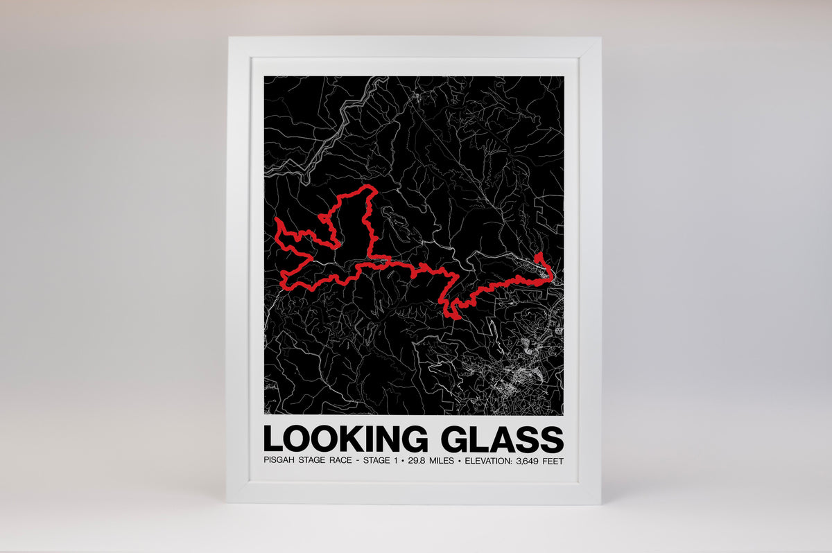 Pisgah Stage Race Looking Glass Route Poster - Grid Style