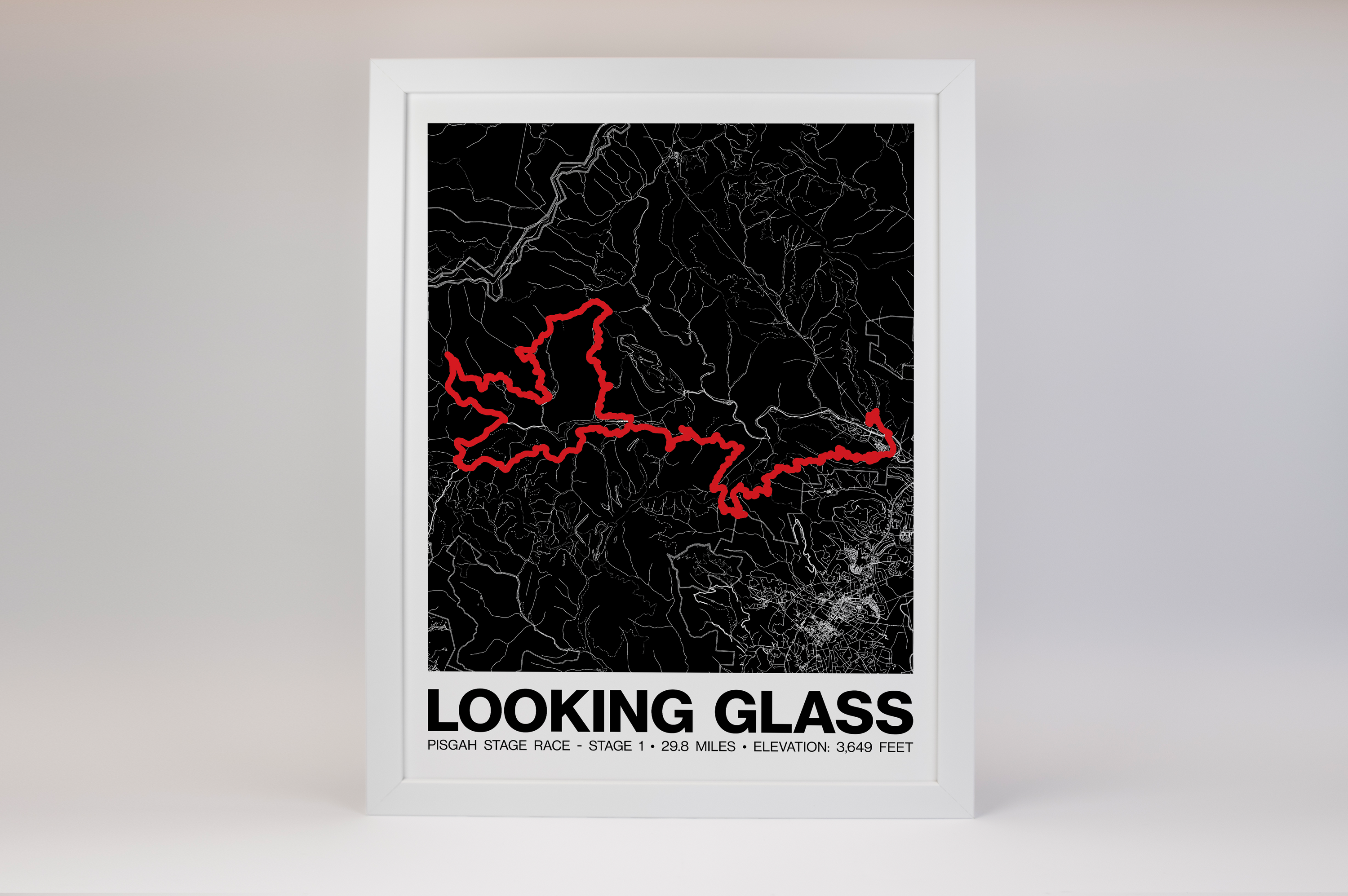 Pisgah Stage Race Looking Glass Route Poster - Grid Style