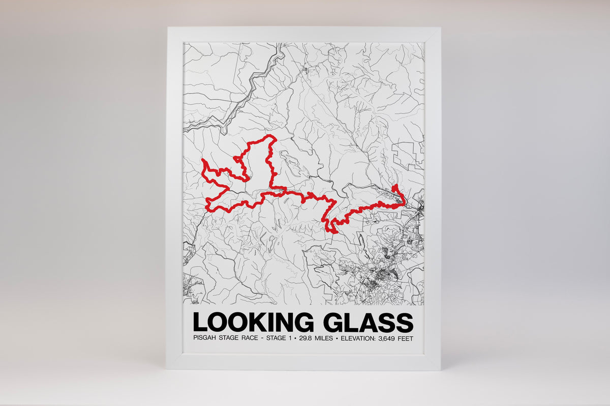 Pisgah Stage Race Looking Glass Route Poster - Grid Style