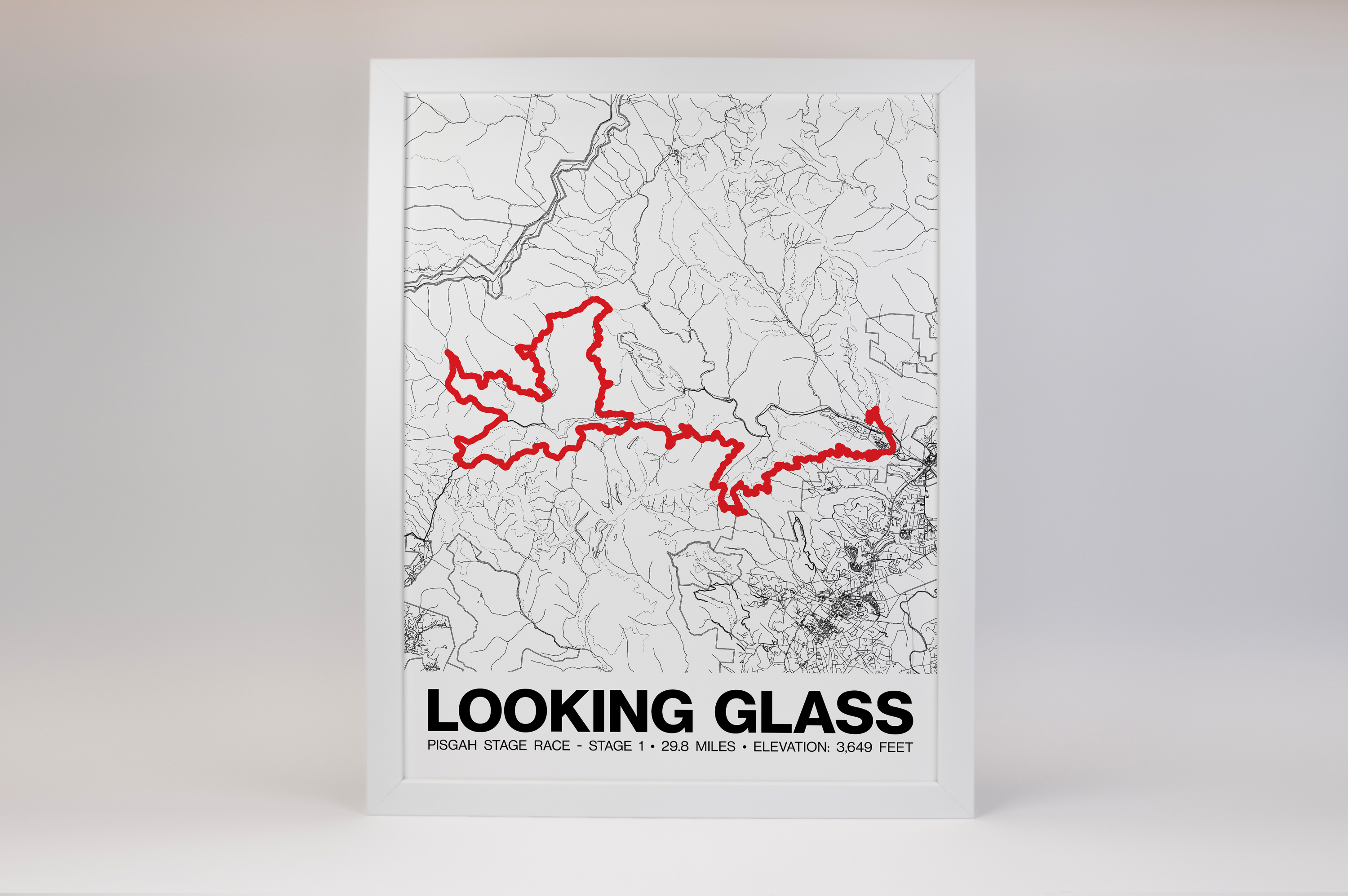 Pisgah Stage Race Looking Glass Route Poster - Grid Style