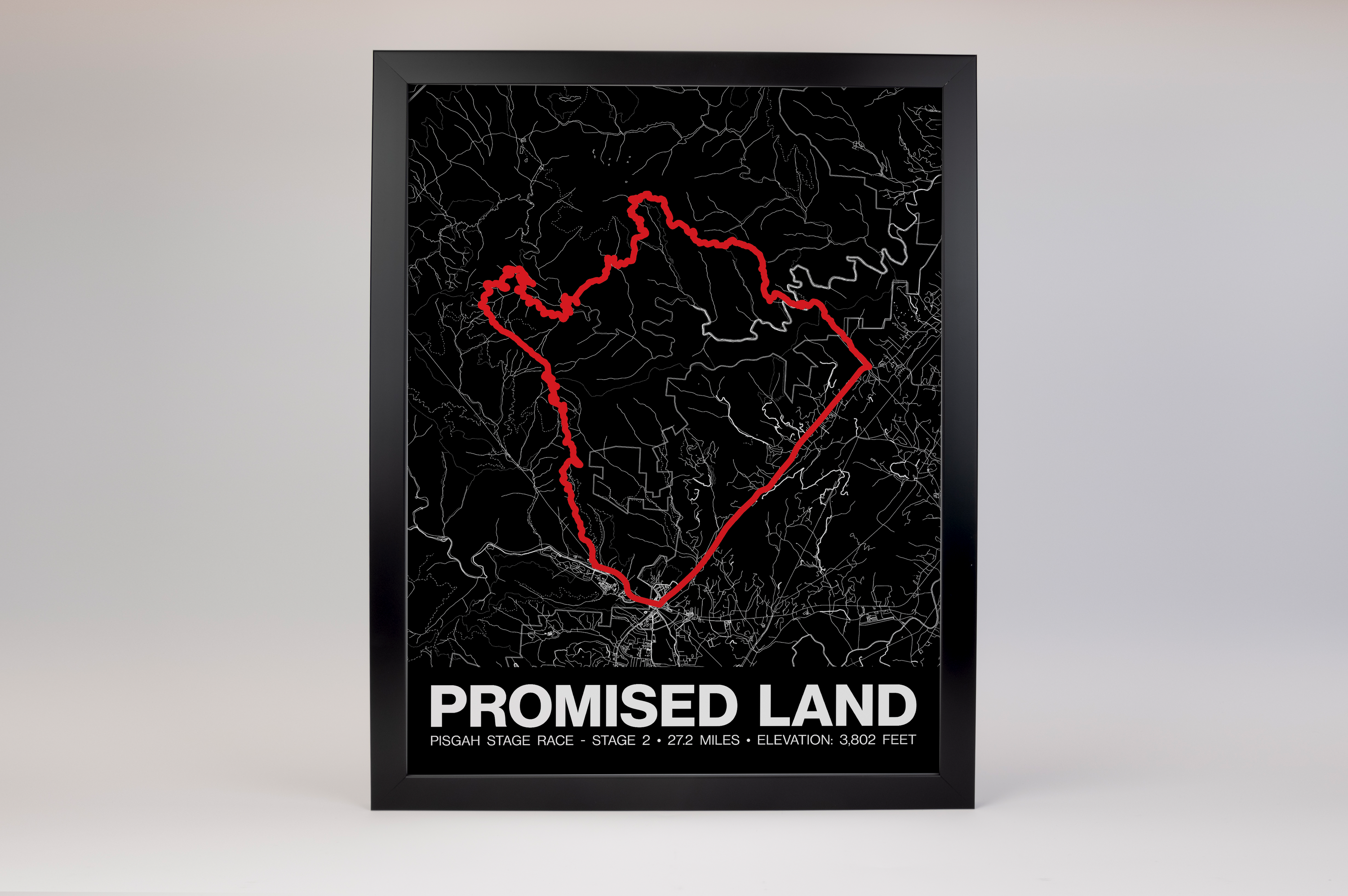 Pisgah Stage Race Promised Land Route Poster - Grid Style