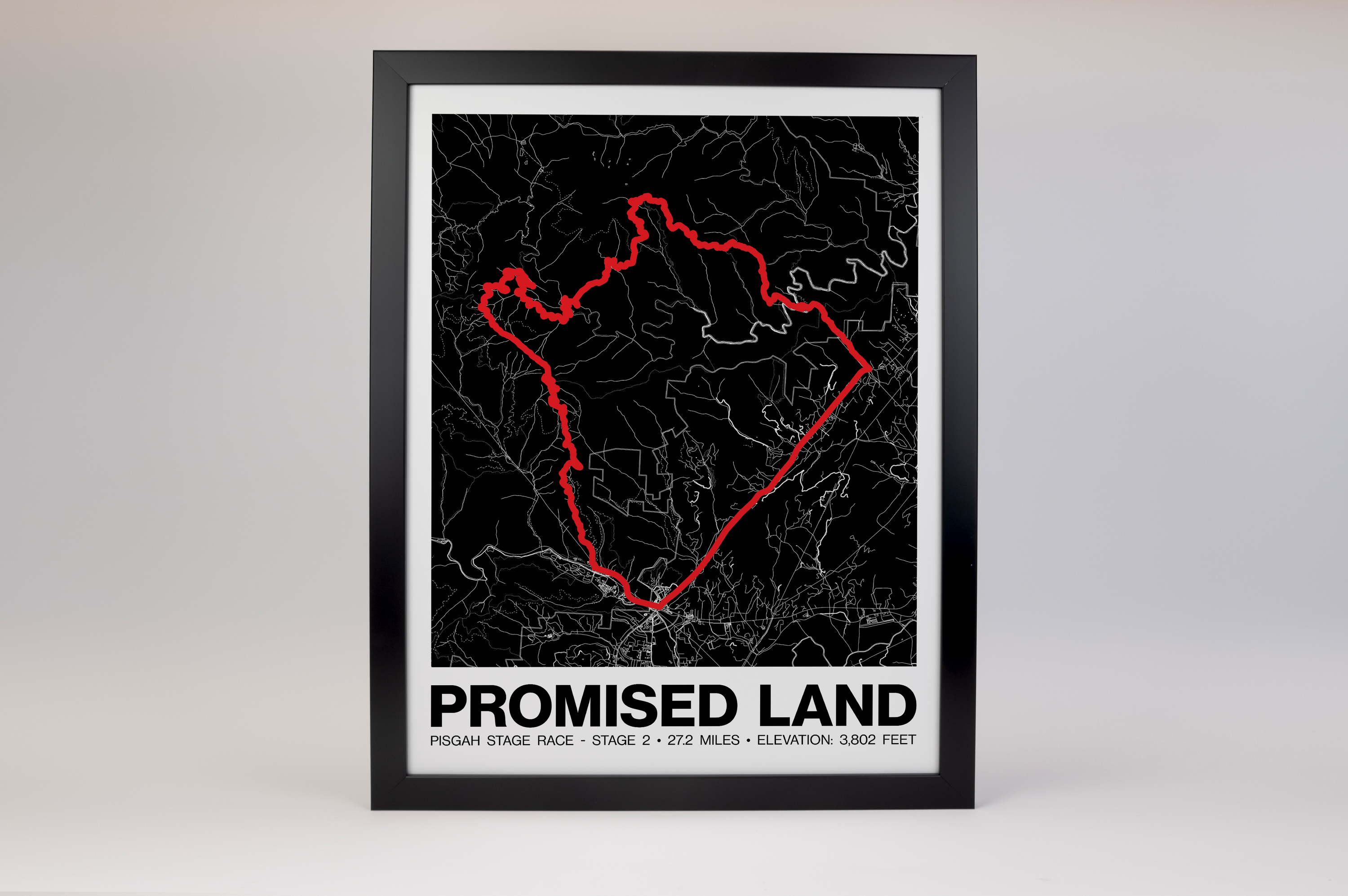 Pisgah Stage Race Promised Land Route Poster - Grid Style