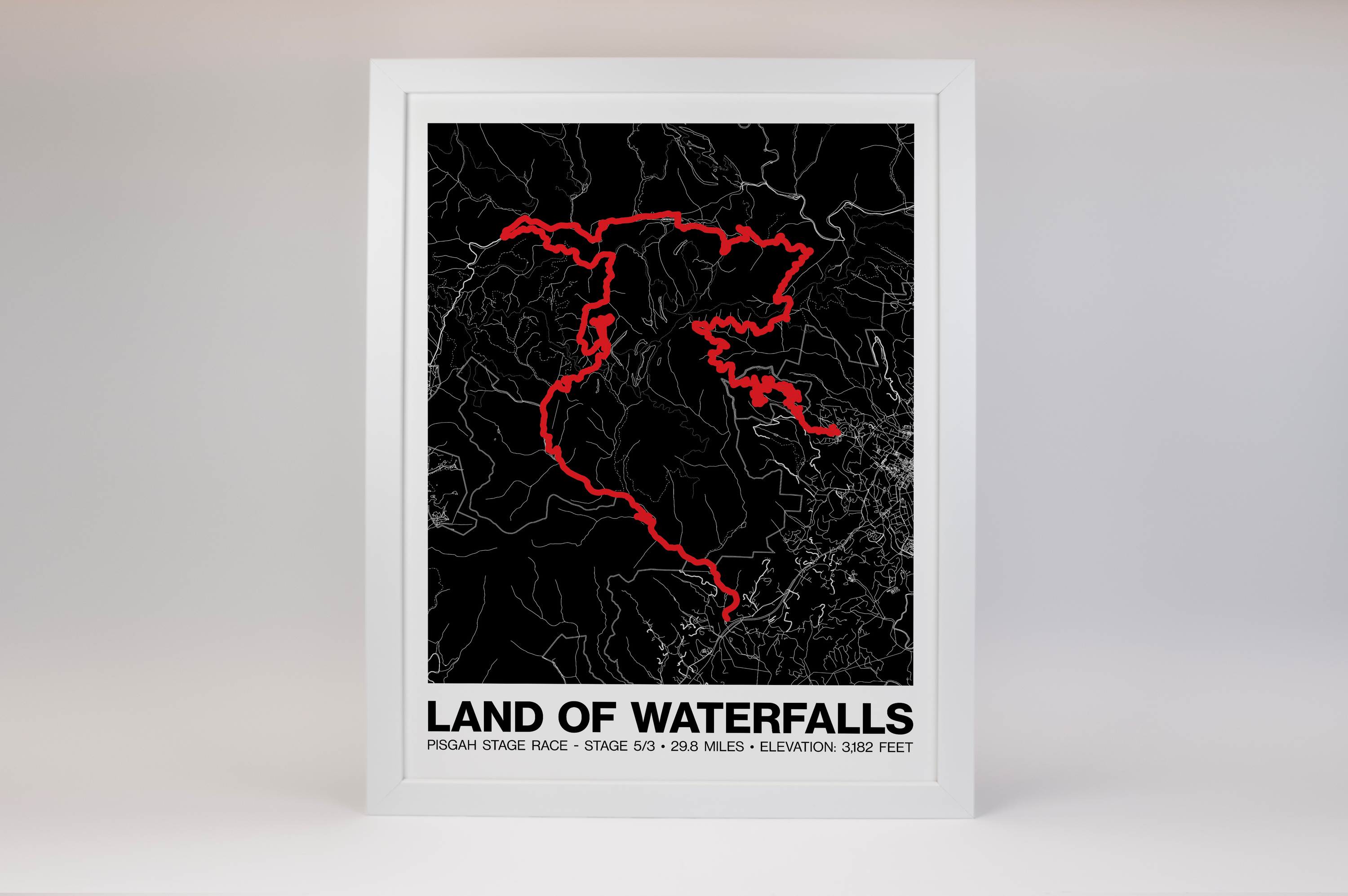 Pisgah Stage Race Land of Waterfalls Route Poster - Grid Style