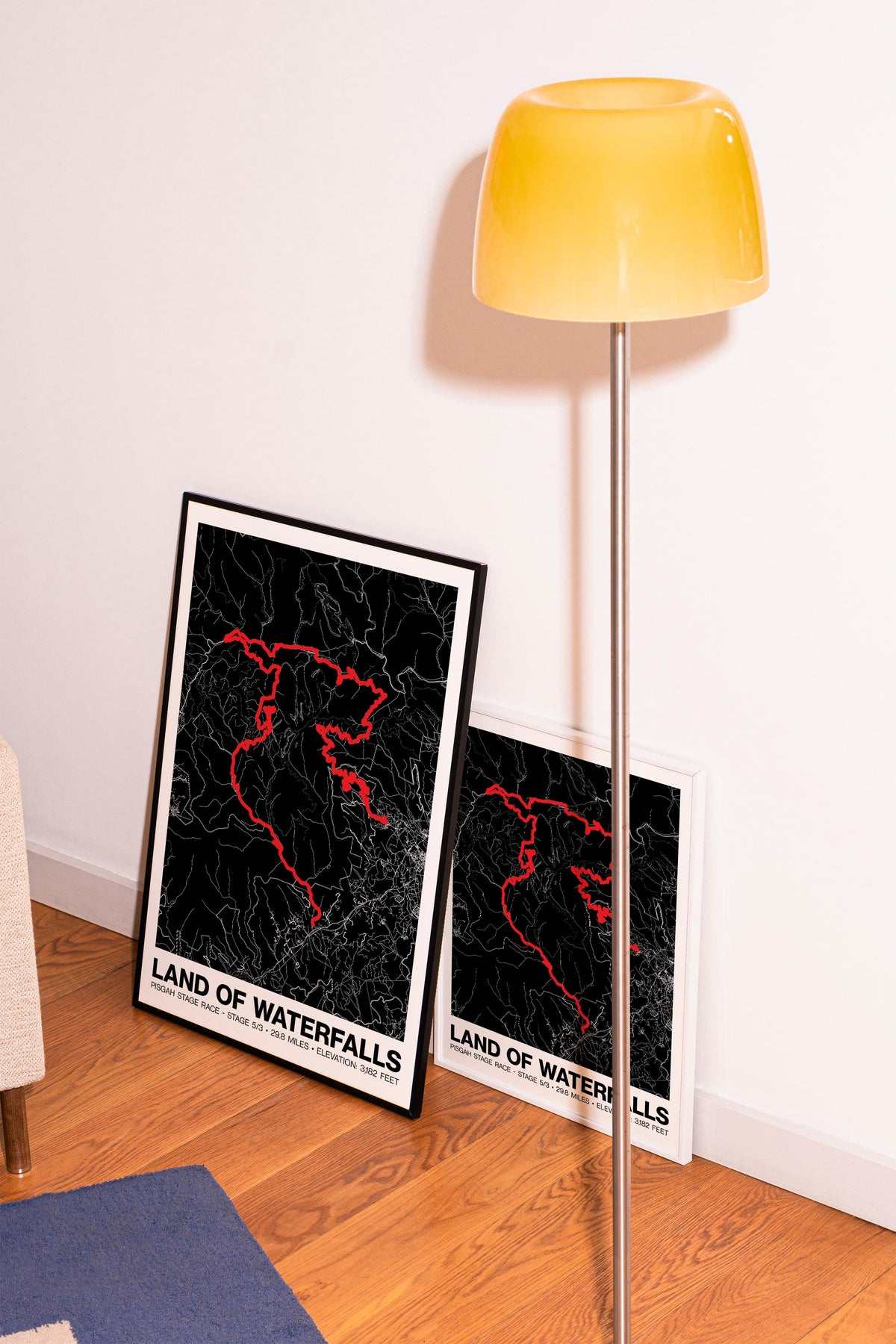 Pisgah Stage Race Land of Waterfalls Route Poster - Grid Style