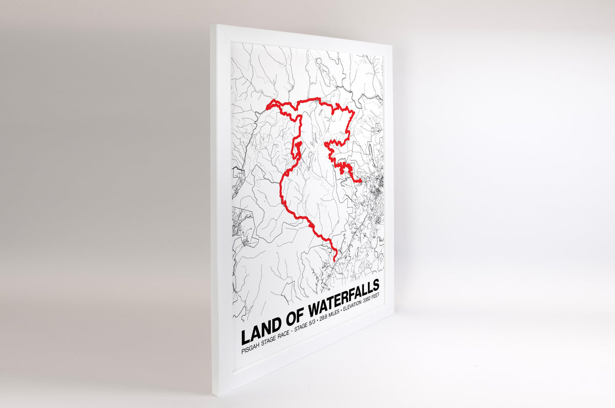 Pisgah Stage Race Land of Waterfalls Route Poster - Grid Style