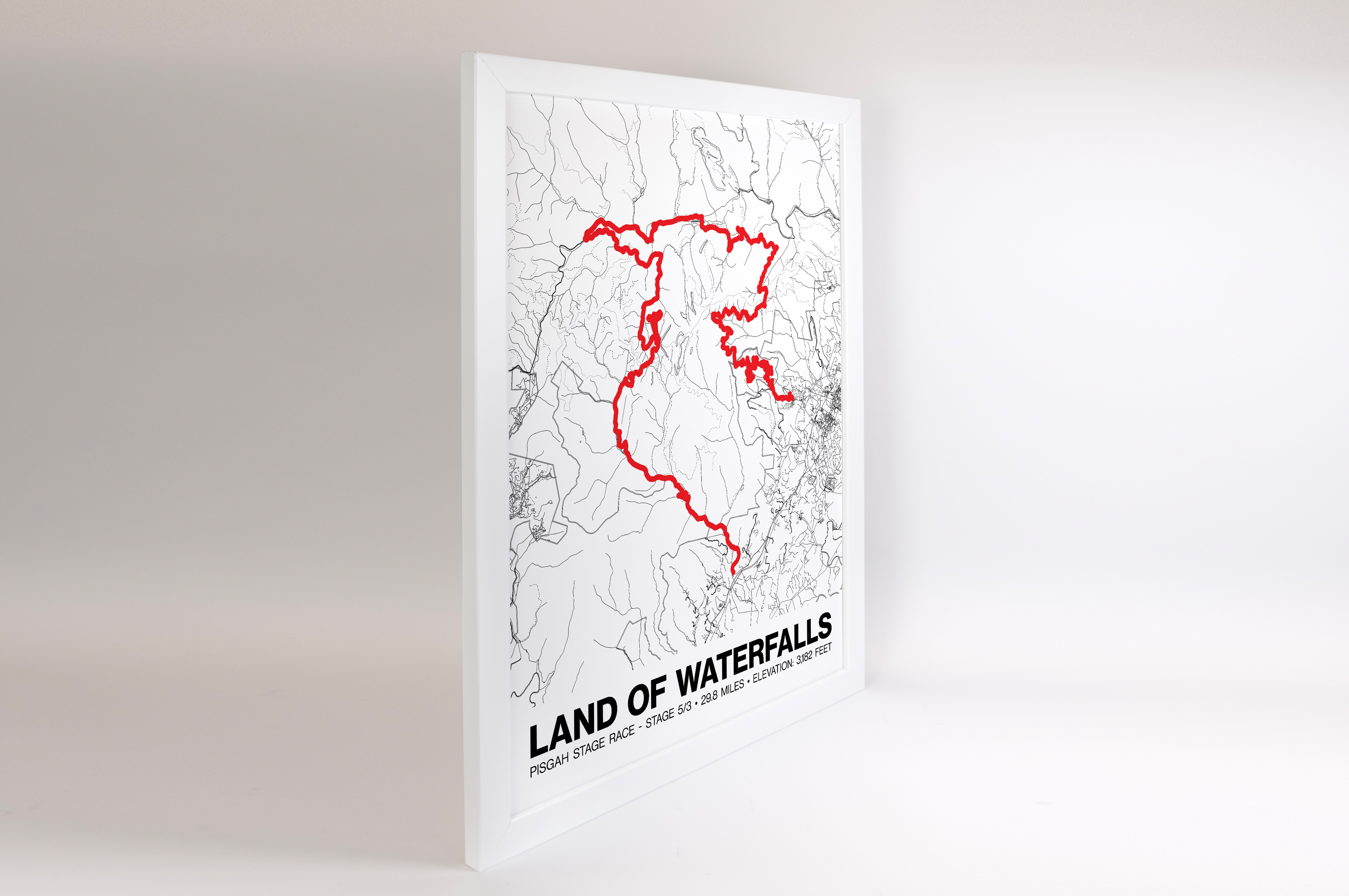 Pisgah Stage Race Land of Waterfalls Route Poster - Grid Style