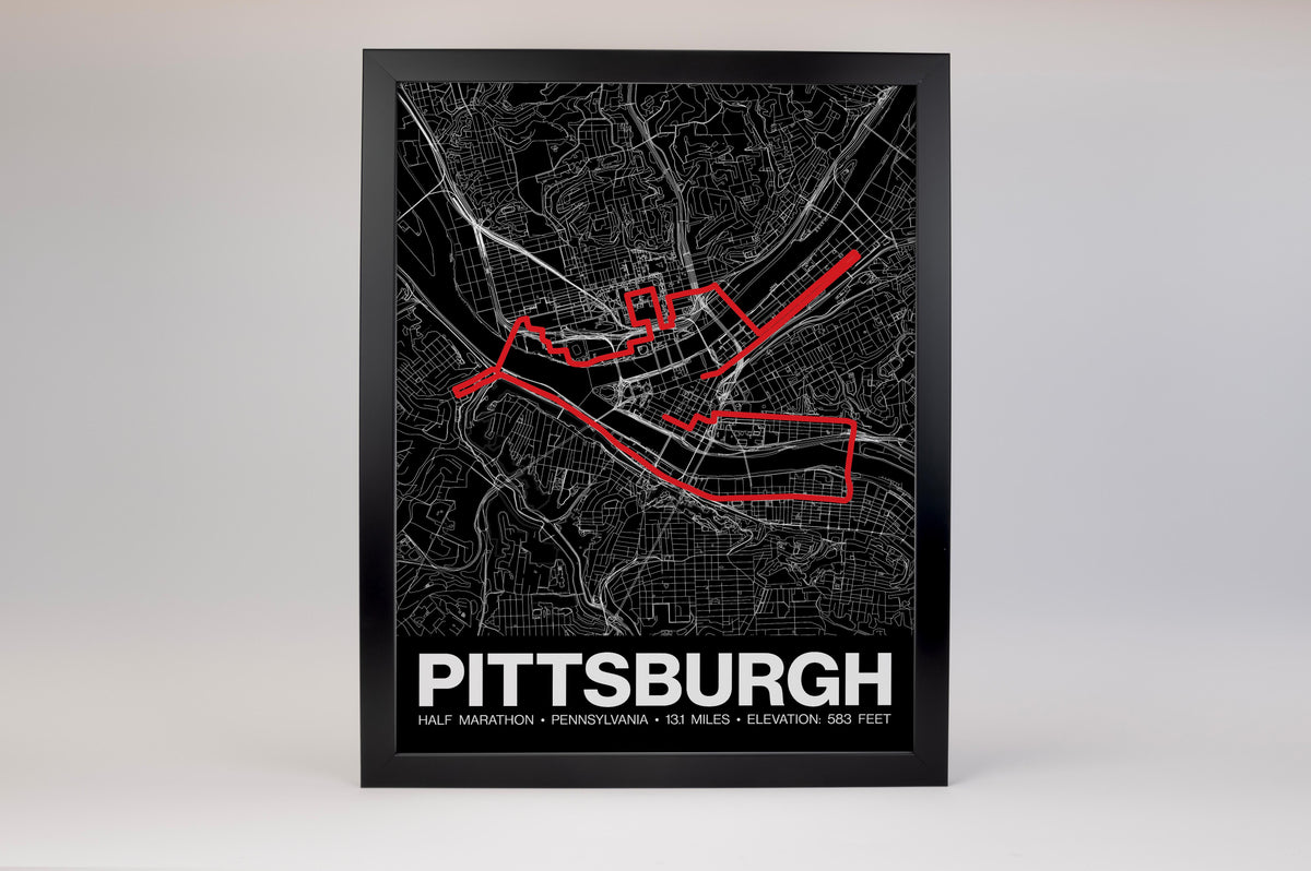 Pittsburgh Half Marathon Poster - Grid Style