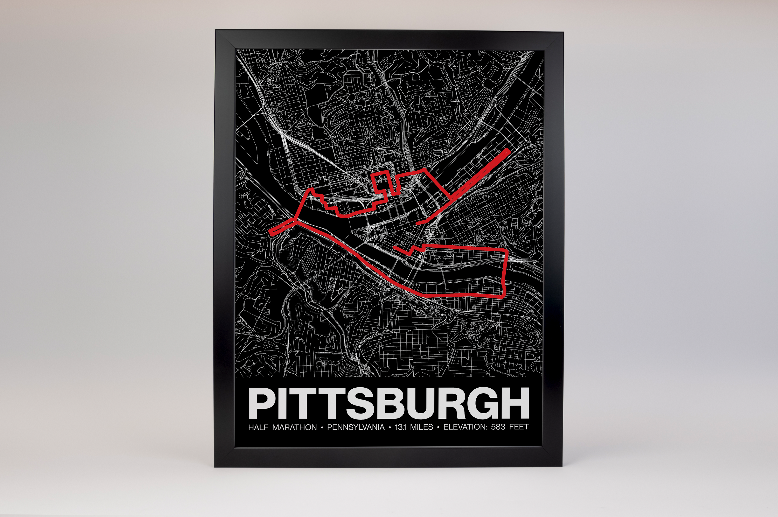 Pittsburgh Half Marathon Poster - Grid Style