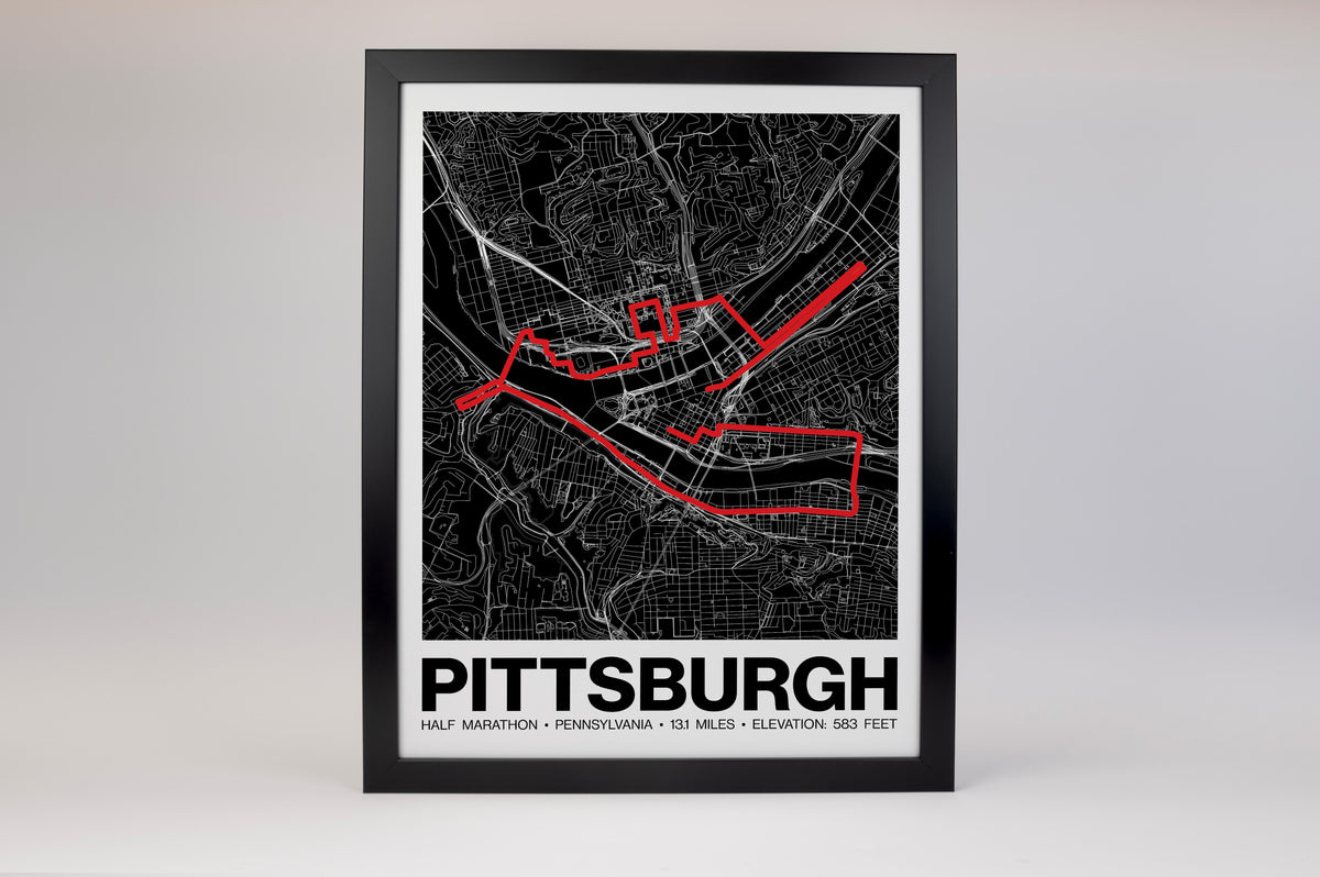Pittsburgh Half Marathon Poster - Grid Style