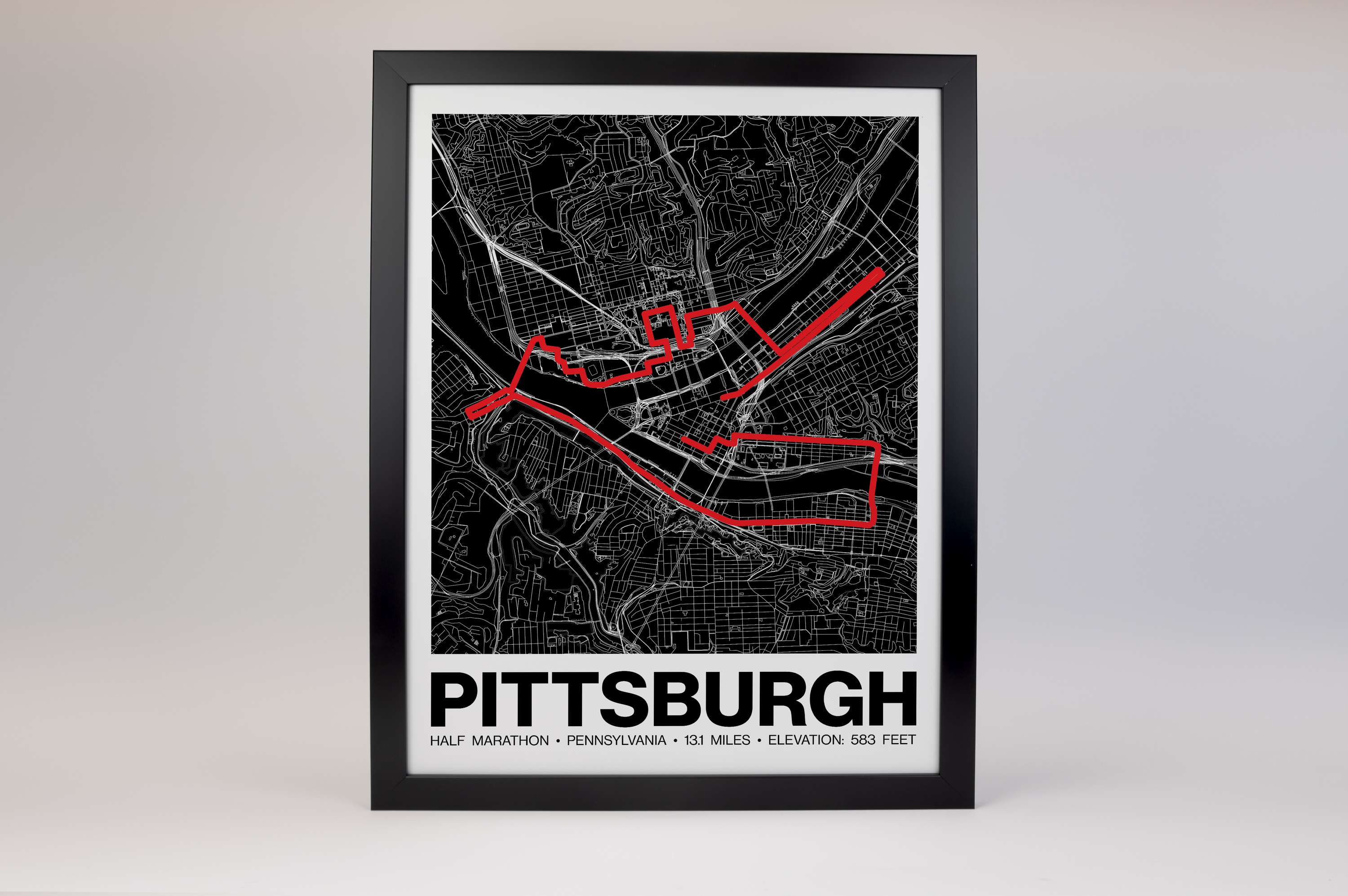 Pittsburgh Half Marathon Poster - Grid Style