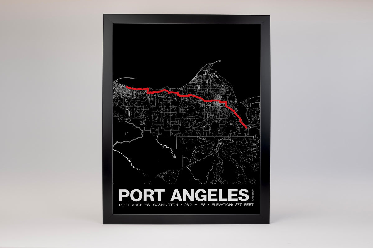 Port Angeles Marathon Poster - Grid Style