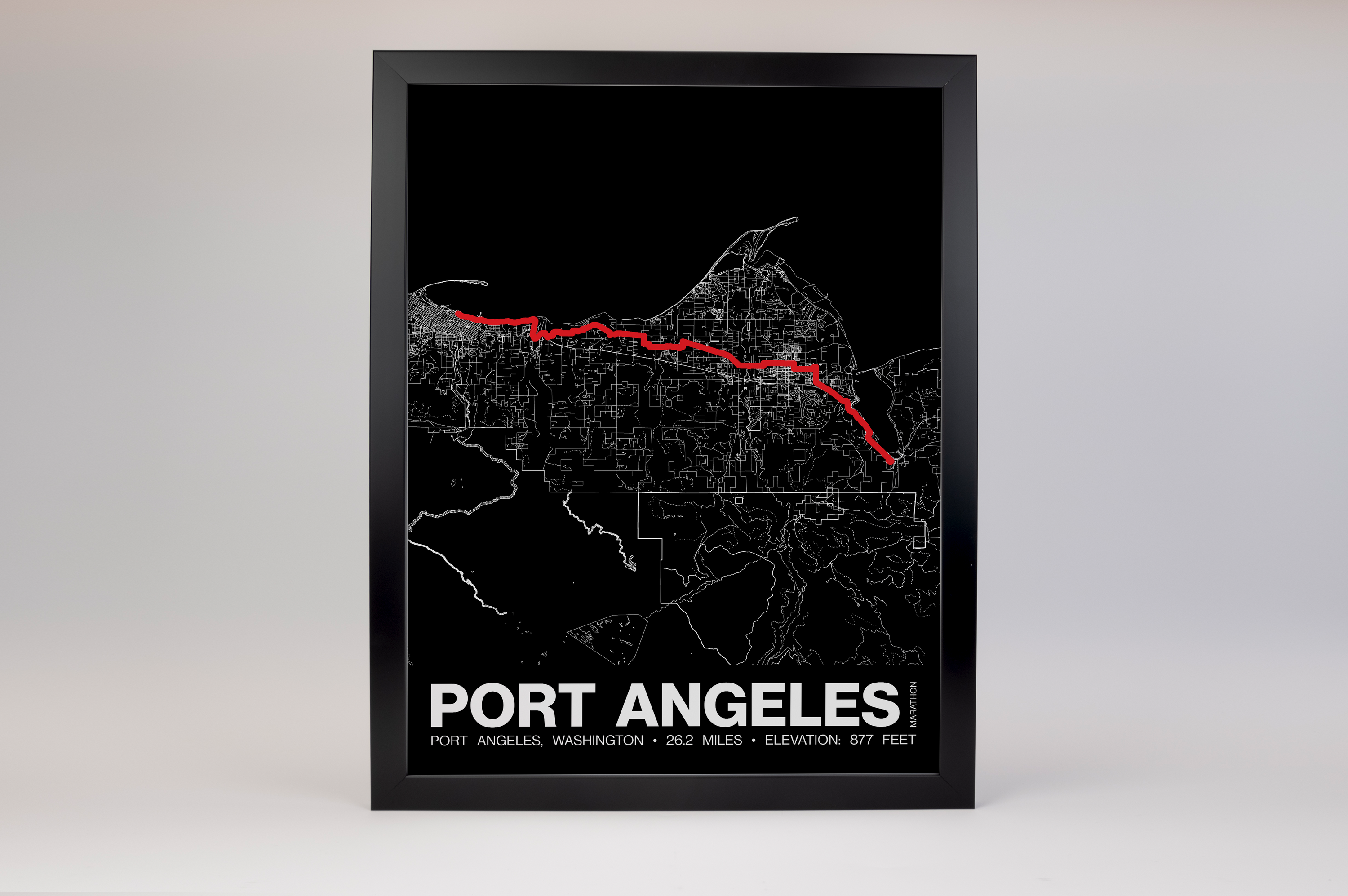 Port Angeles Marathon Poster - Grid Style