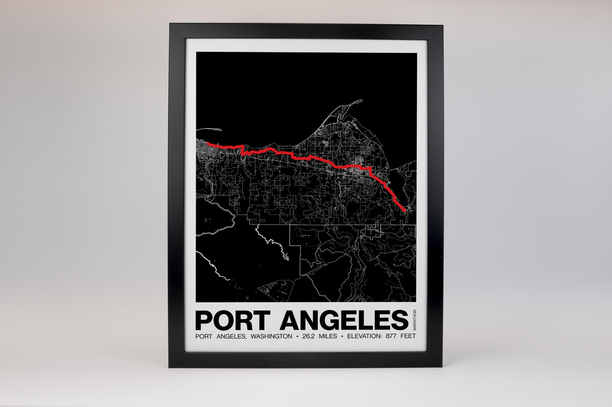 Port Angeles Marathon Poster - Grid Style
