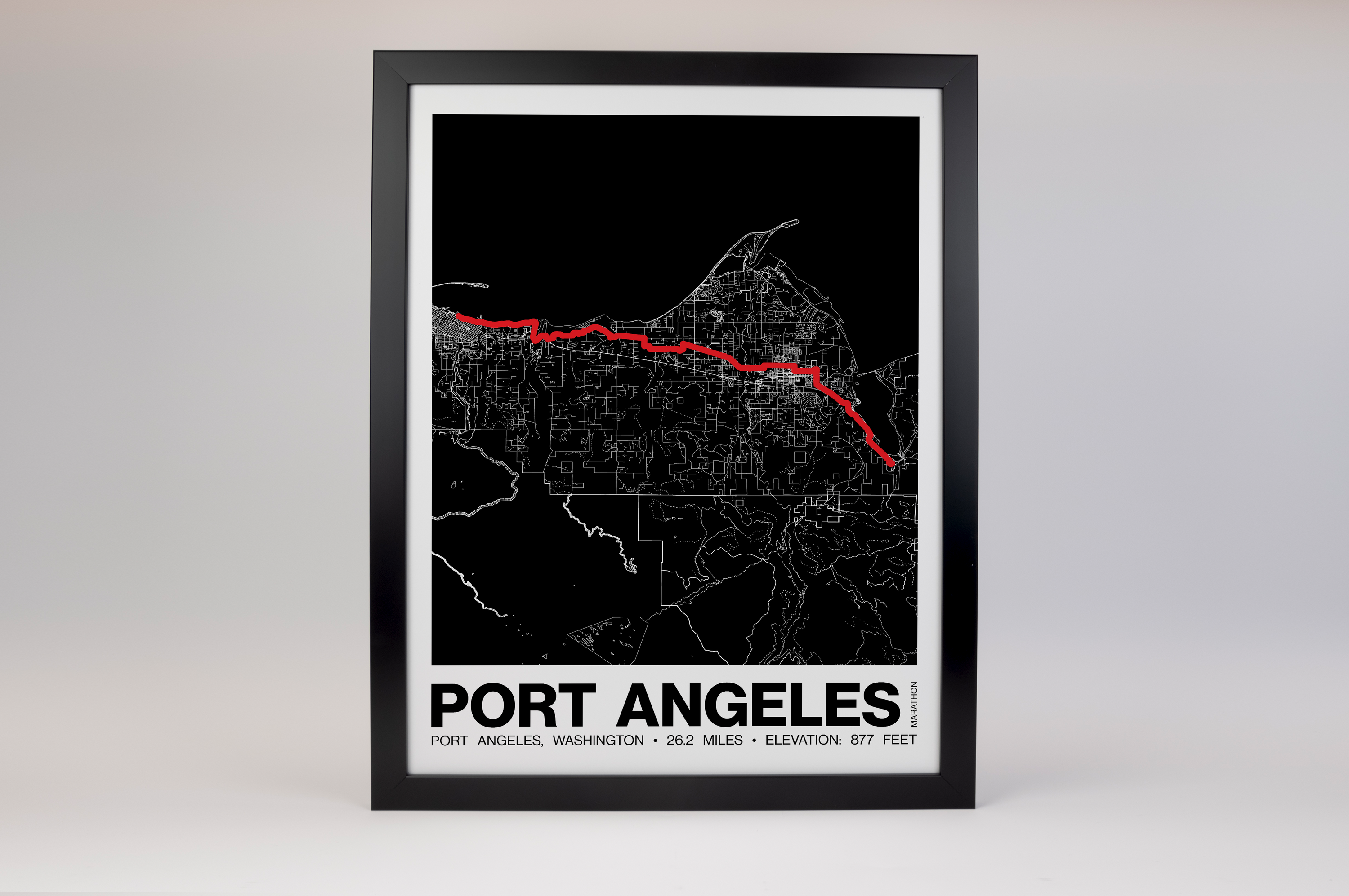 Port Angeles Marathon Poster - Grid Style