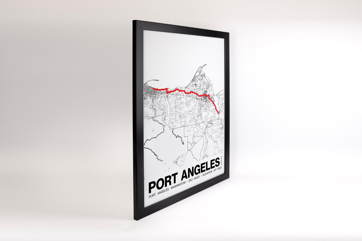 Port Angeles Marathon Poster - Grid Style