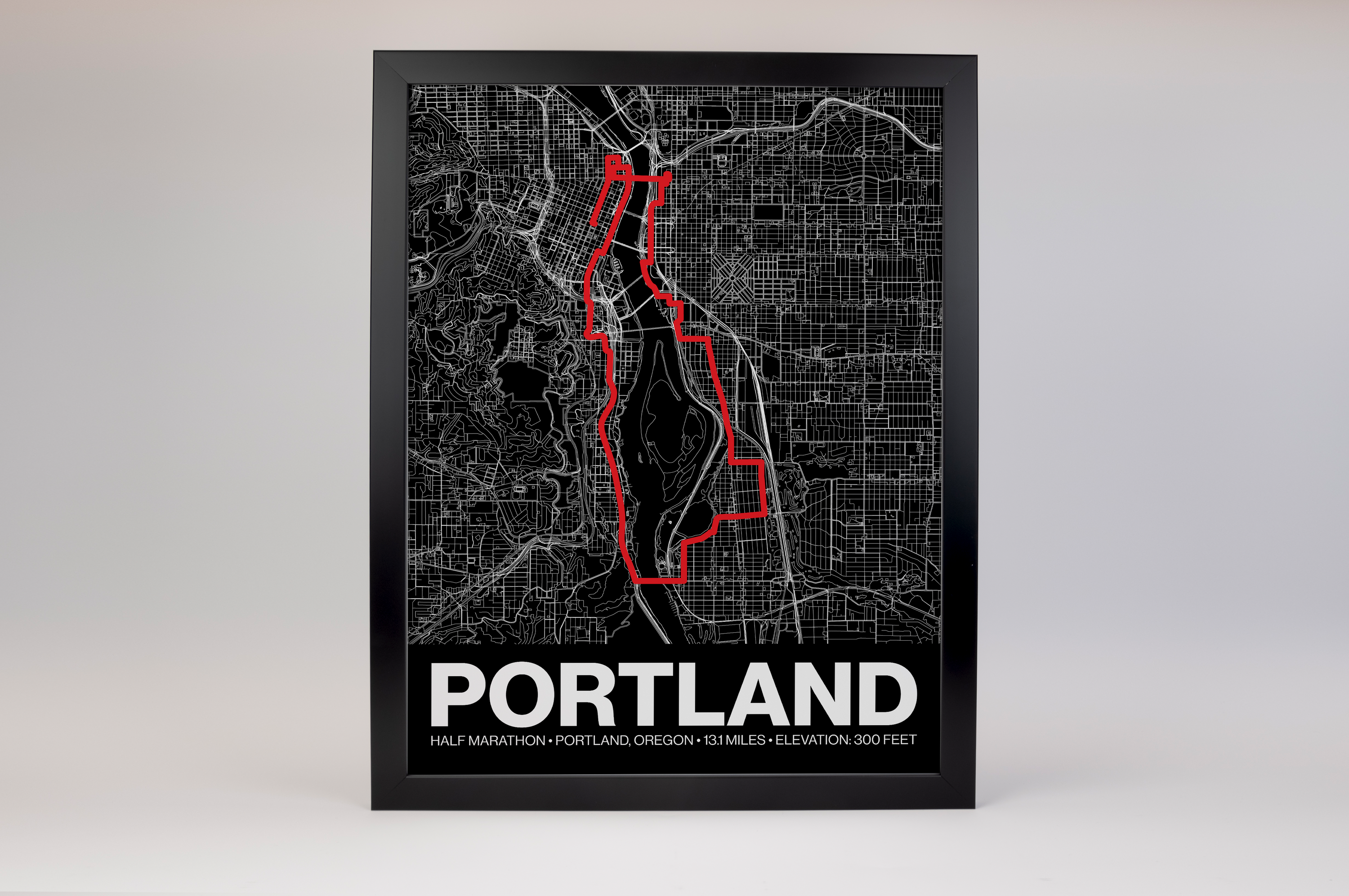 Portland Half Marathon Poster - Grid Style