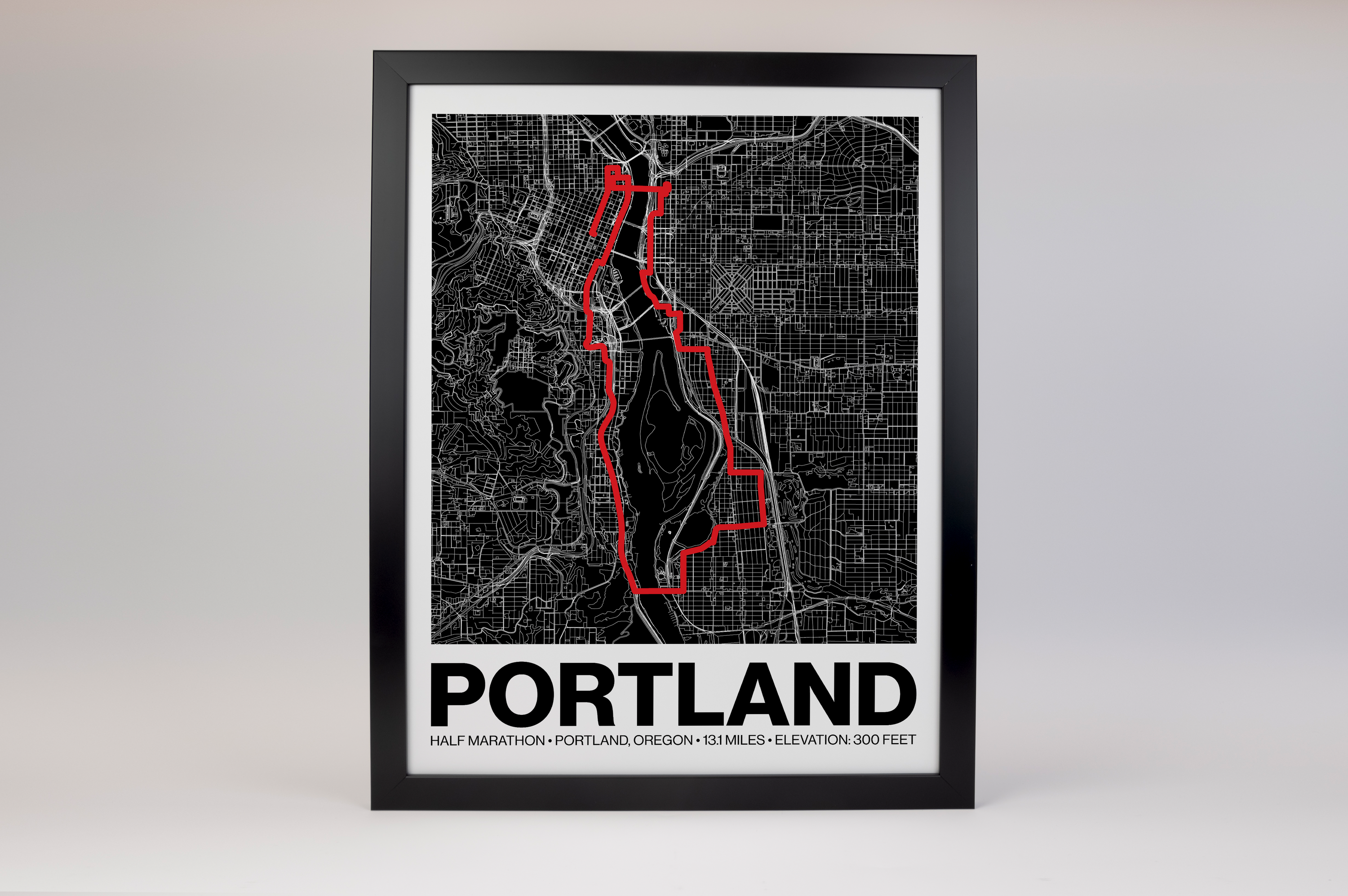 Portland Half Marathon Poster - Grid Style