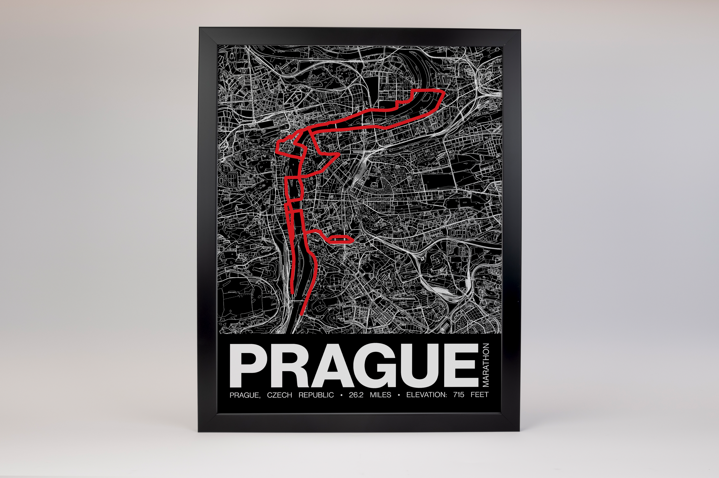 Prague Marathon Poster - Grid Style