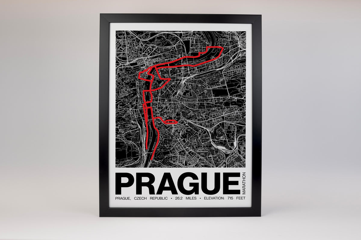 Prague Marathon Poster - Grid Style