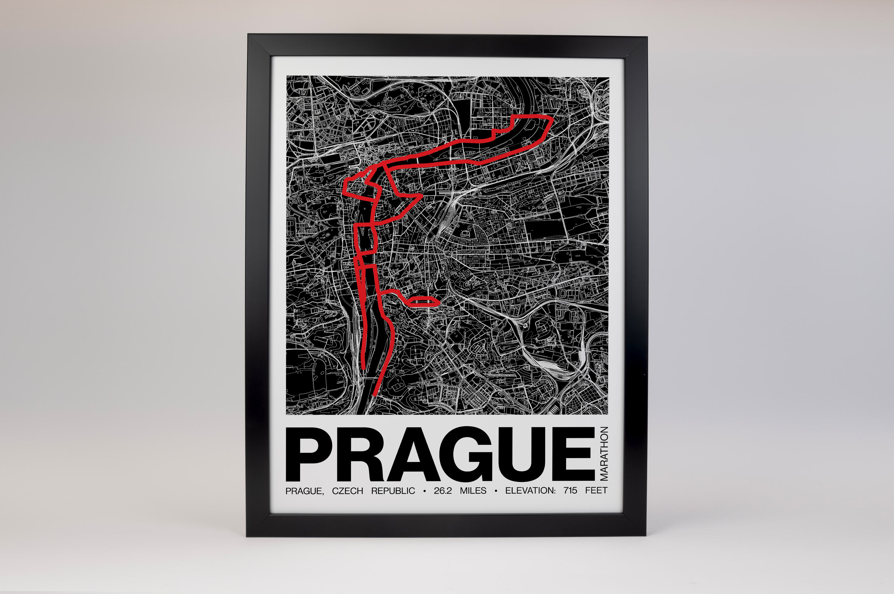 Prague Marathon Poster - Grid Style
