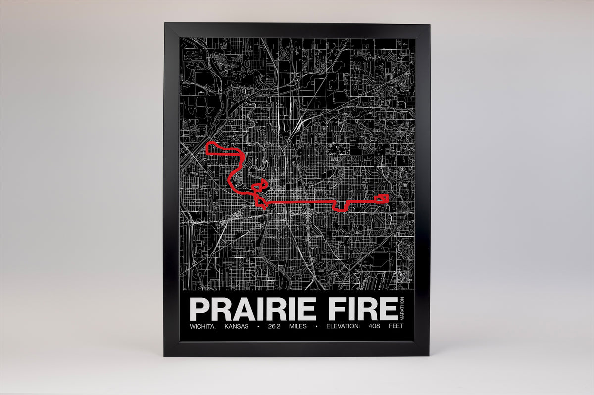 Prairie Fire Marathon Poster - Grid Style
