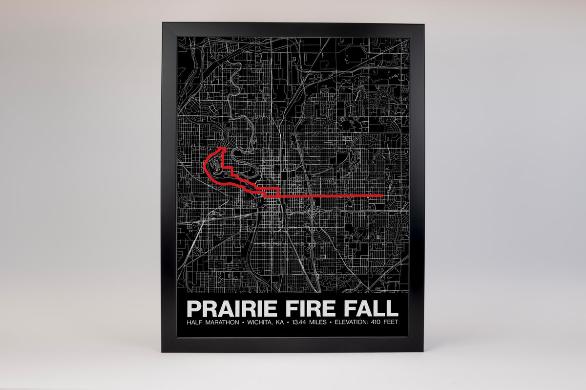 Prairie Fire Fall Half Marathon Poster - Grid Style