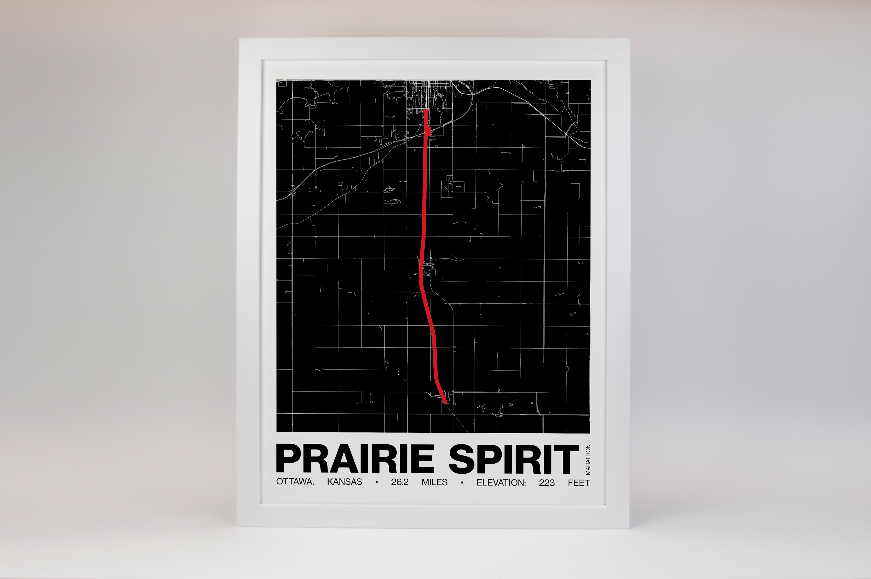 Prairie Spirit Road Marathon Poster - Grid Style