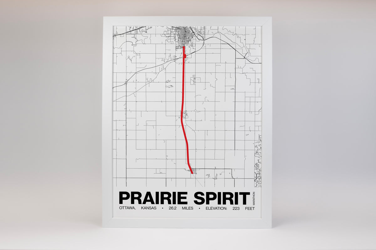 Prairie Spirit Road Marathon Poster - Grid Style