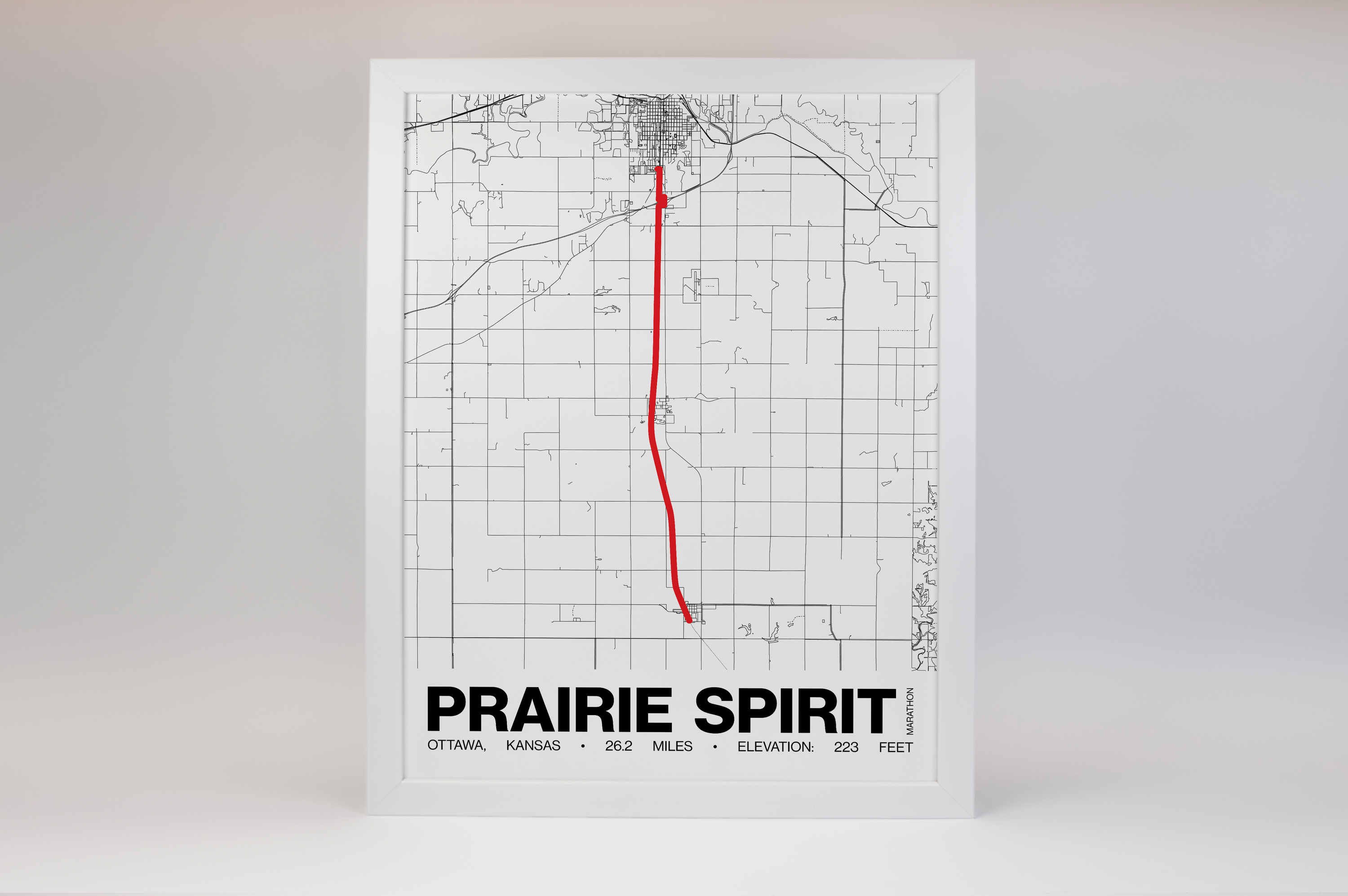 Prairie Spirit Road Marathon Poster - Grid Style